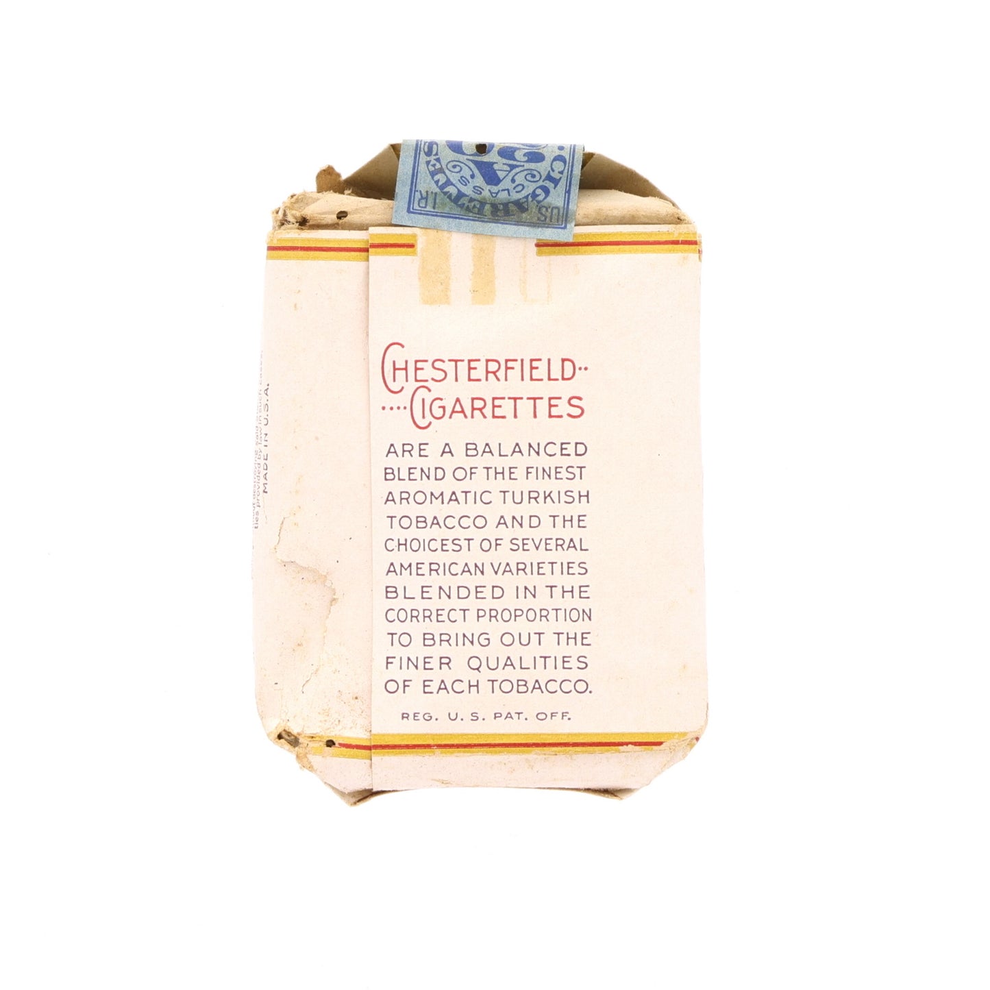 WWII U.S. Chesterfield Cigarette Pack by Liggett & Myers Tobacco Co. (1943)