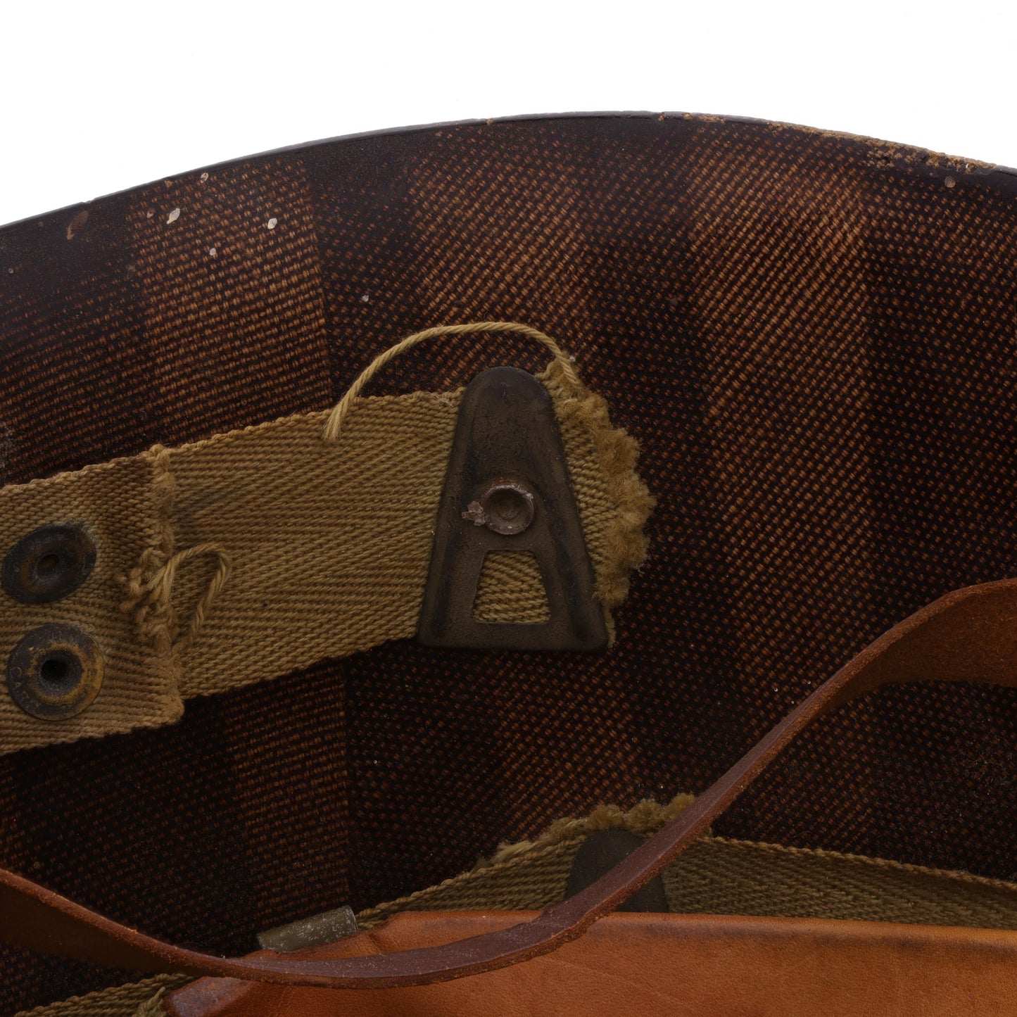 WWII U.S. Inland/Firestone M-1 Helmet Liner with Headband, Neckband & Leather Chinstrap (1943-44)
