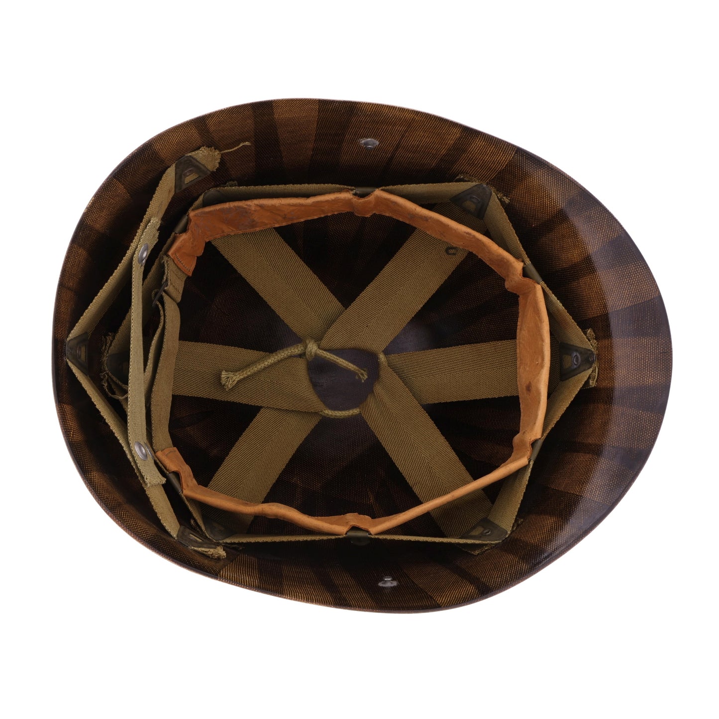 WWII U.S. Inland/Firestone M-1 Helmet Liner with Headband, Neckband & Painted First Lt.'s Rank (1943-44)