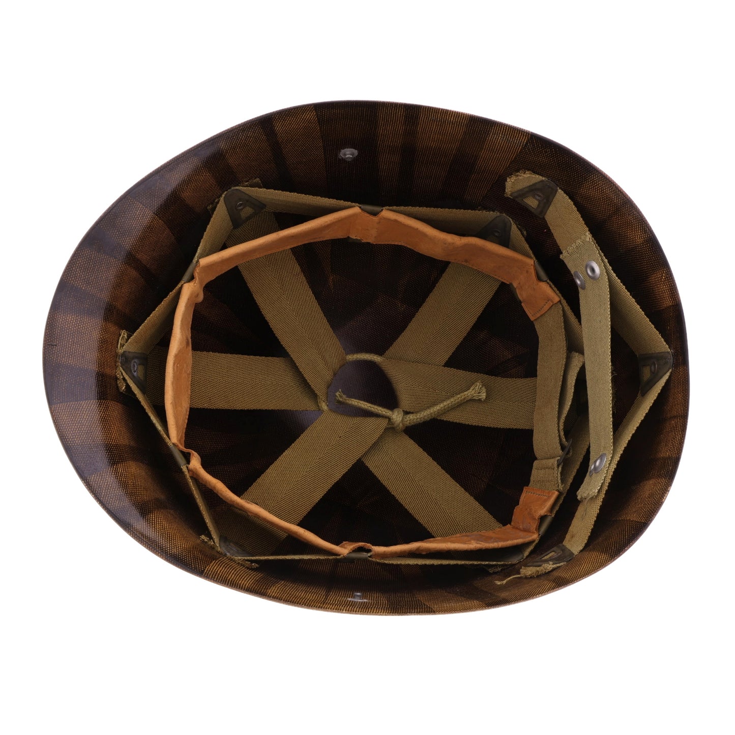 WWII U.S. Inland/Firestone M-1 Helmet Liner with Headband, Neckband & Painted First Lt.'s Rank (1943-44)