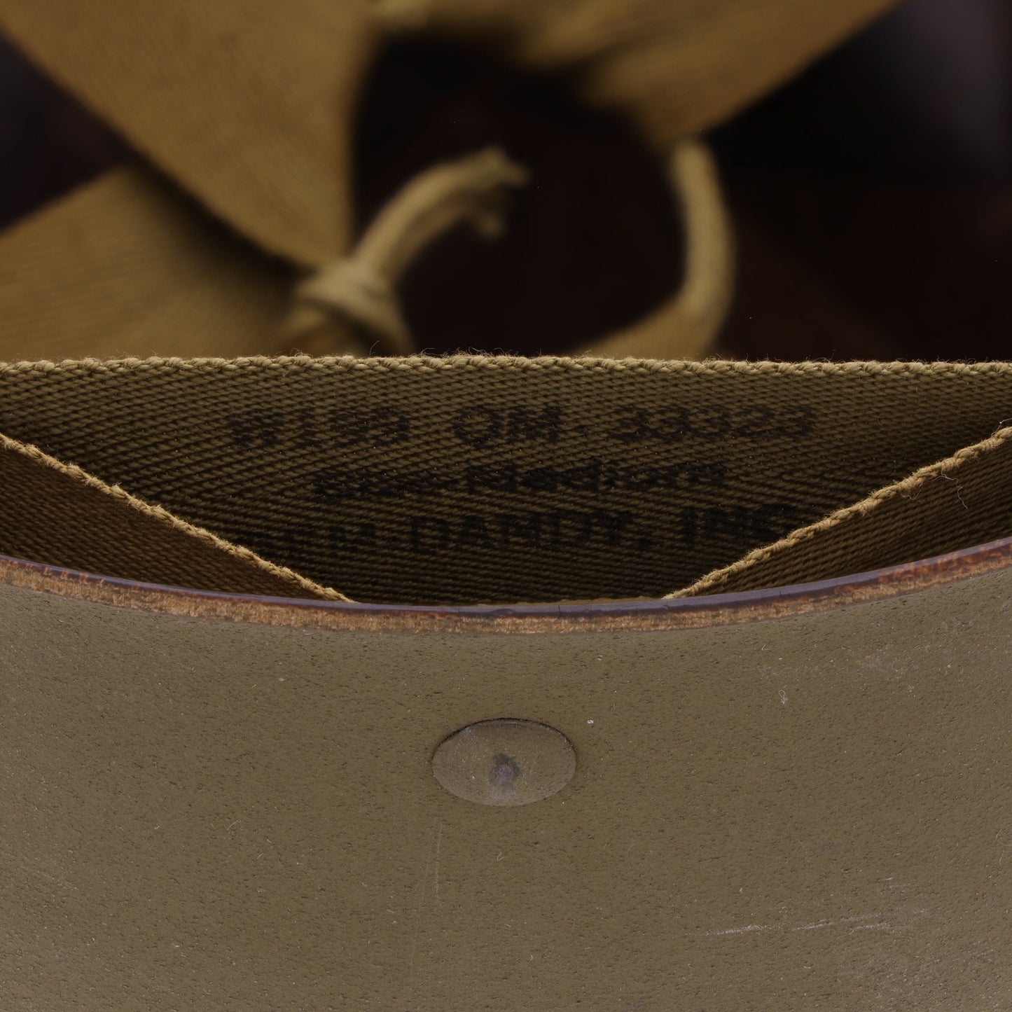 WWII U.S. Inland/Firestone M-1 Helmet Liner with Headband, Neckband & Painted First Lt.'s Rank (1943-44)