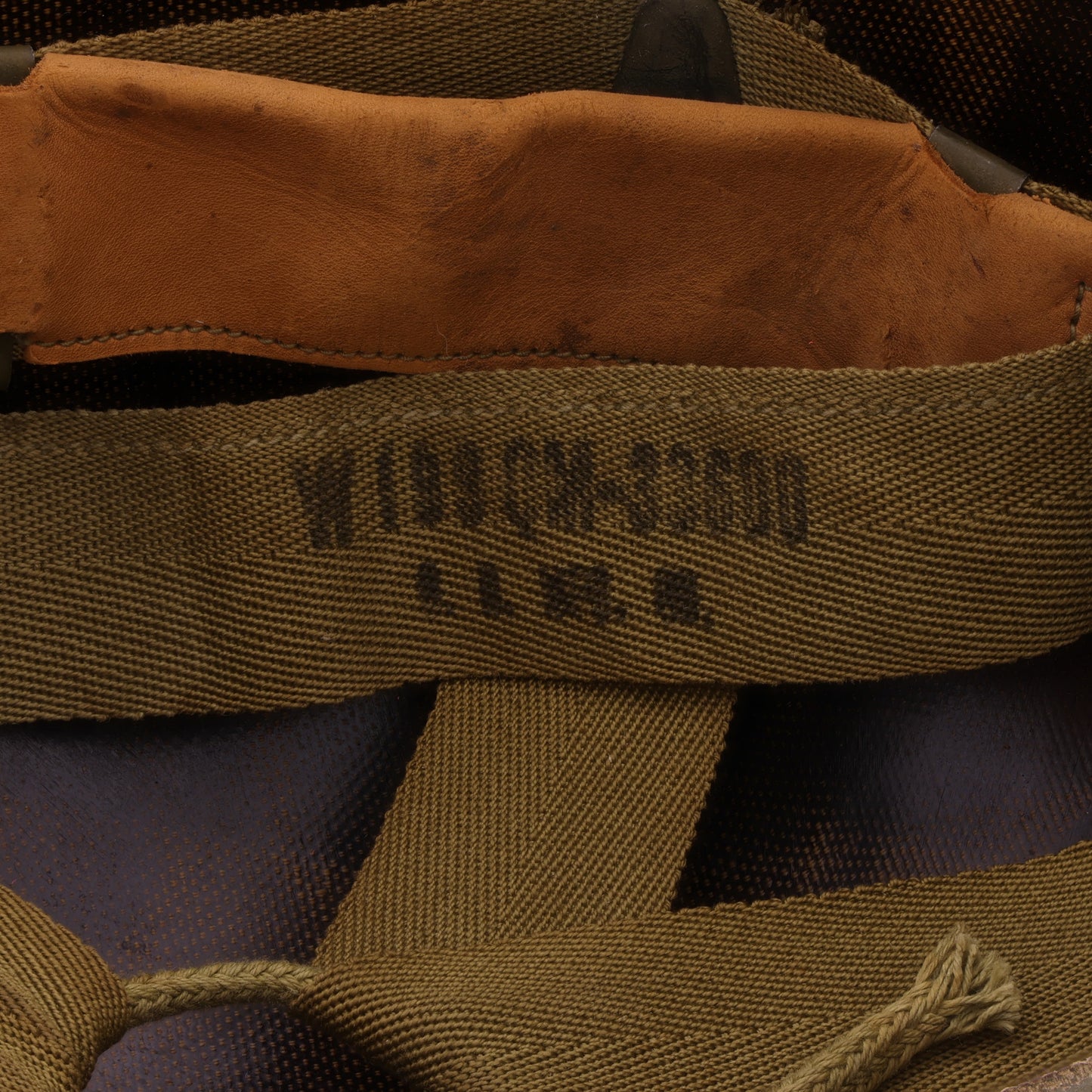 WWII U.S. Inland/Firestone M-1 Helmet Liner with Headband, Neckband & Painted First Lt.'s Rank (1943-44)