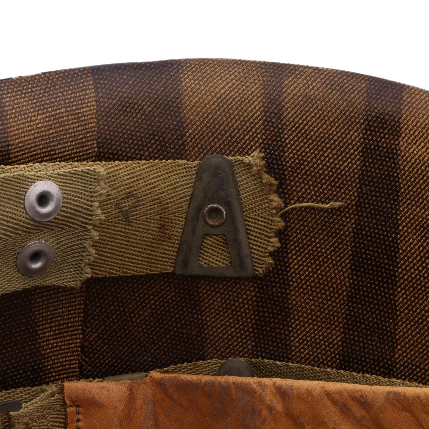 WWII U.S. Inland/Firestone M-1 Helmet Liner with Headband, Neckband & Painted First Lt.'s Rank (1943-44)
