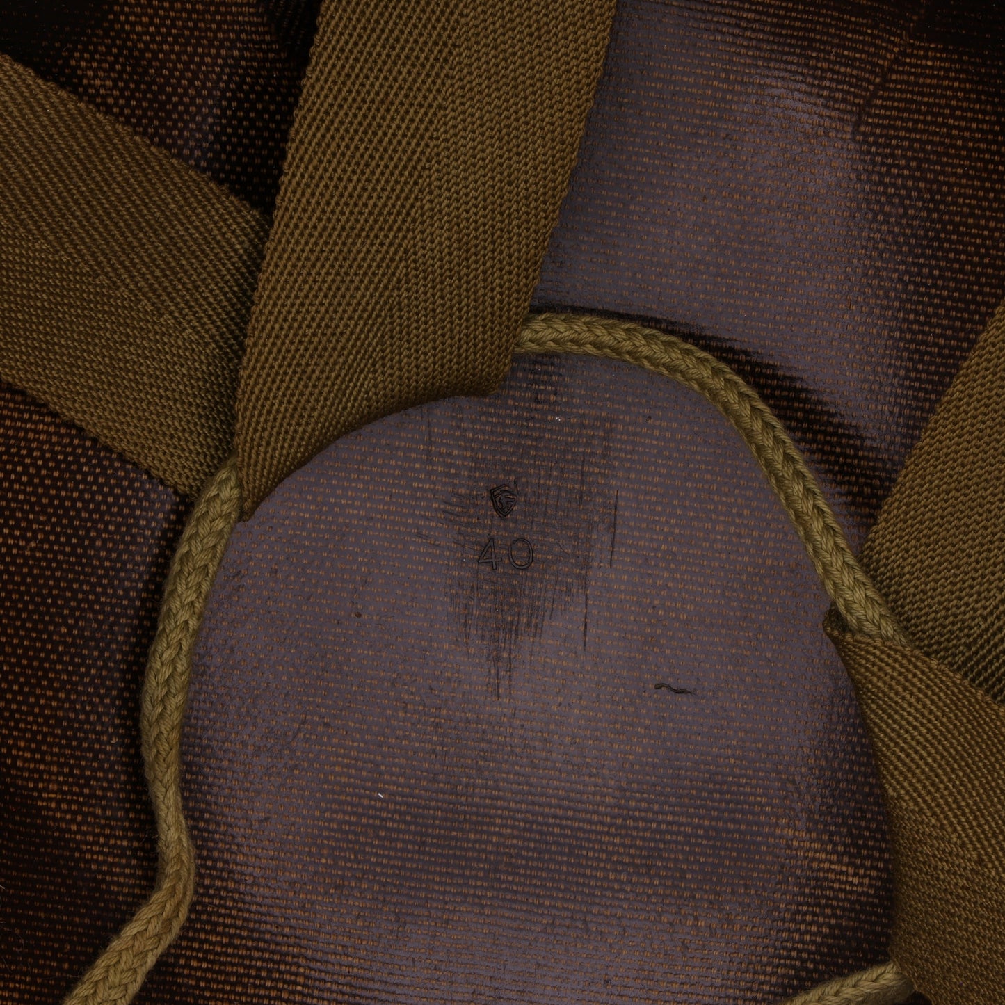 WWII U.S. Inland/Firestone M-1 Helmet Liner with Headband, Neckband & Painted First Lt.'s Rank (1943-44)