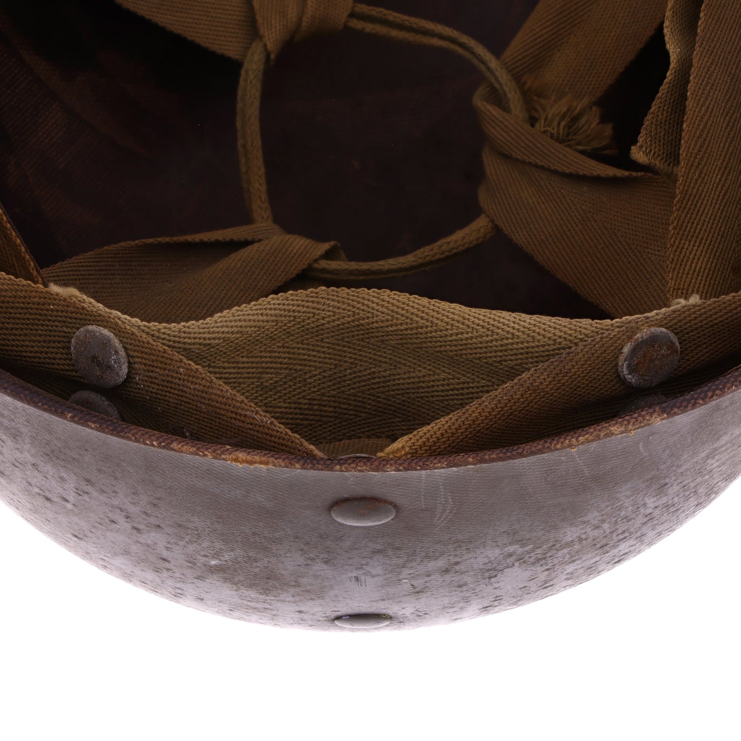 WWII U.S. Inland M-1 Helmet Liner with Headband & Neckband Marked with Laundry Number (1942-43)