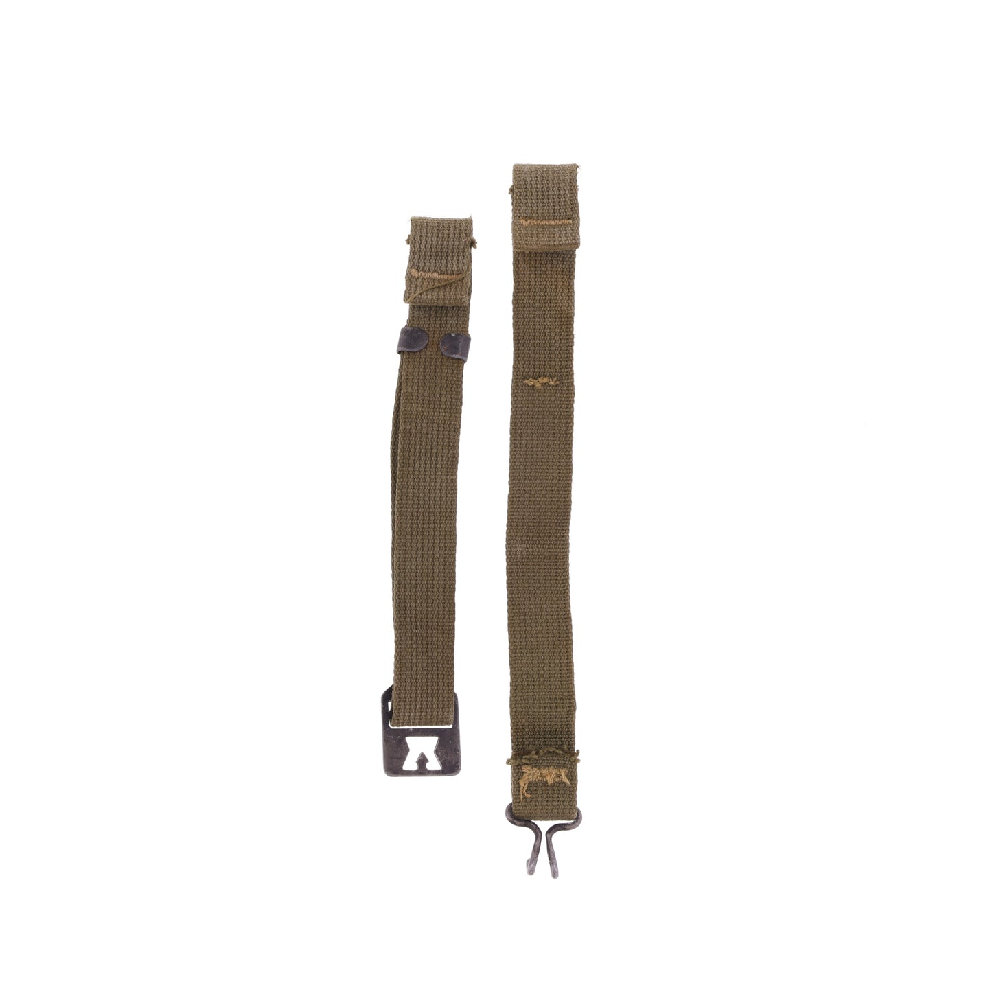 WWII U.S. M-1 Helmet Chinstraps with OD#7 Webbing