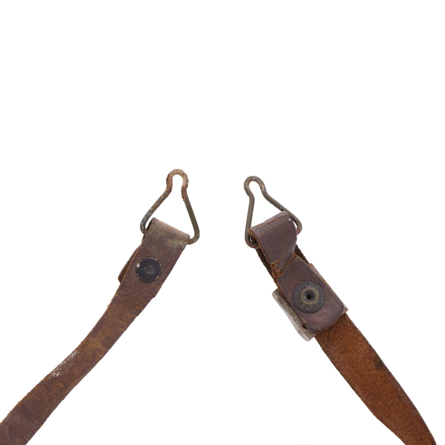 WWII U.S. M-1 Helmet Liner Leather Chinstrap with Green Buckle