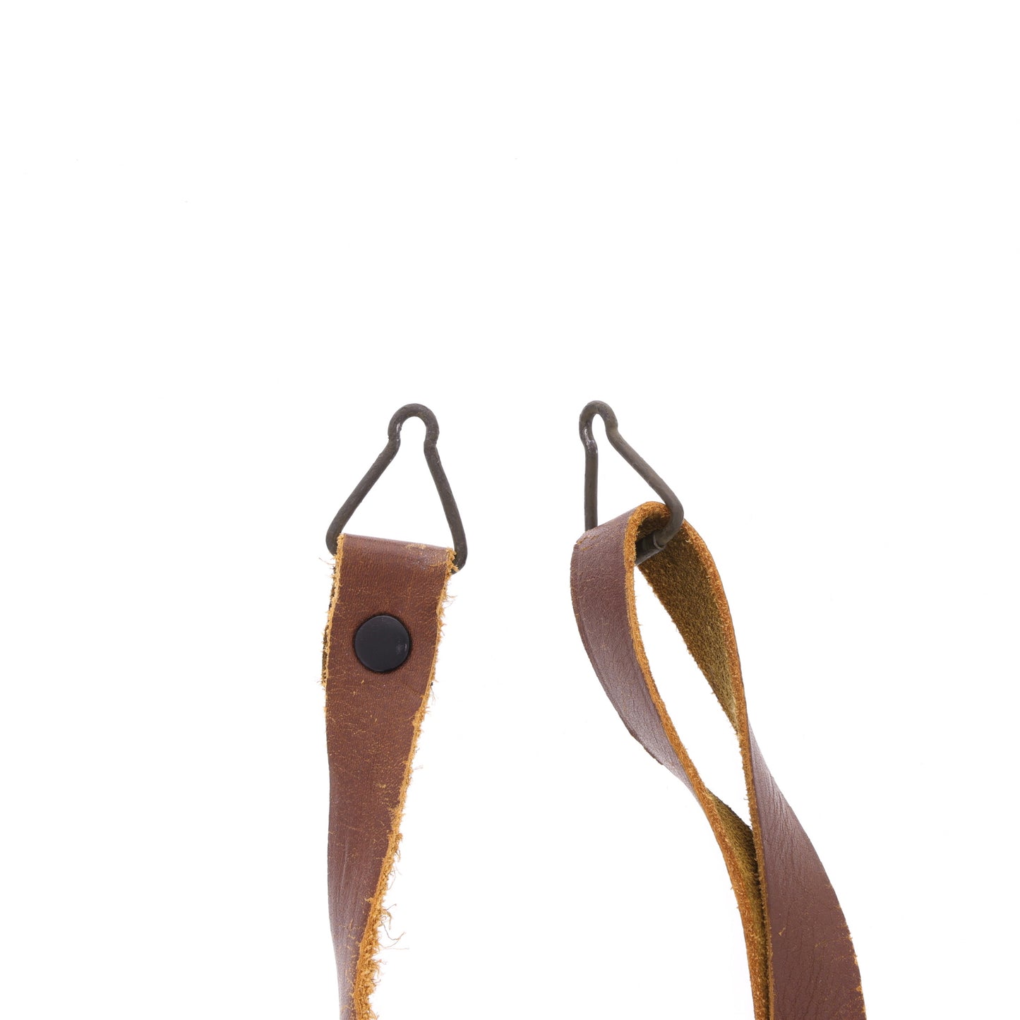 WWII U.S. M-1 Helmet Liner Leather Chinstrap with Green Buckle