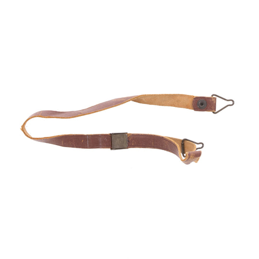 WWII U.S. M-1 Helmet Liner Leather Chinstrap with Green Buckle