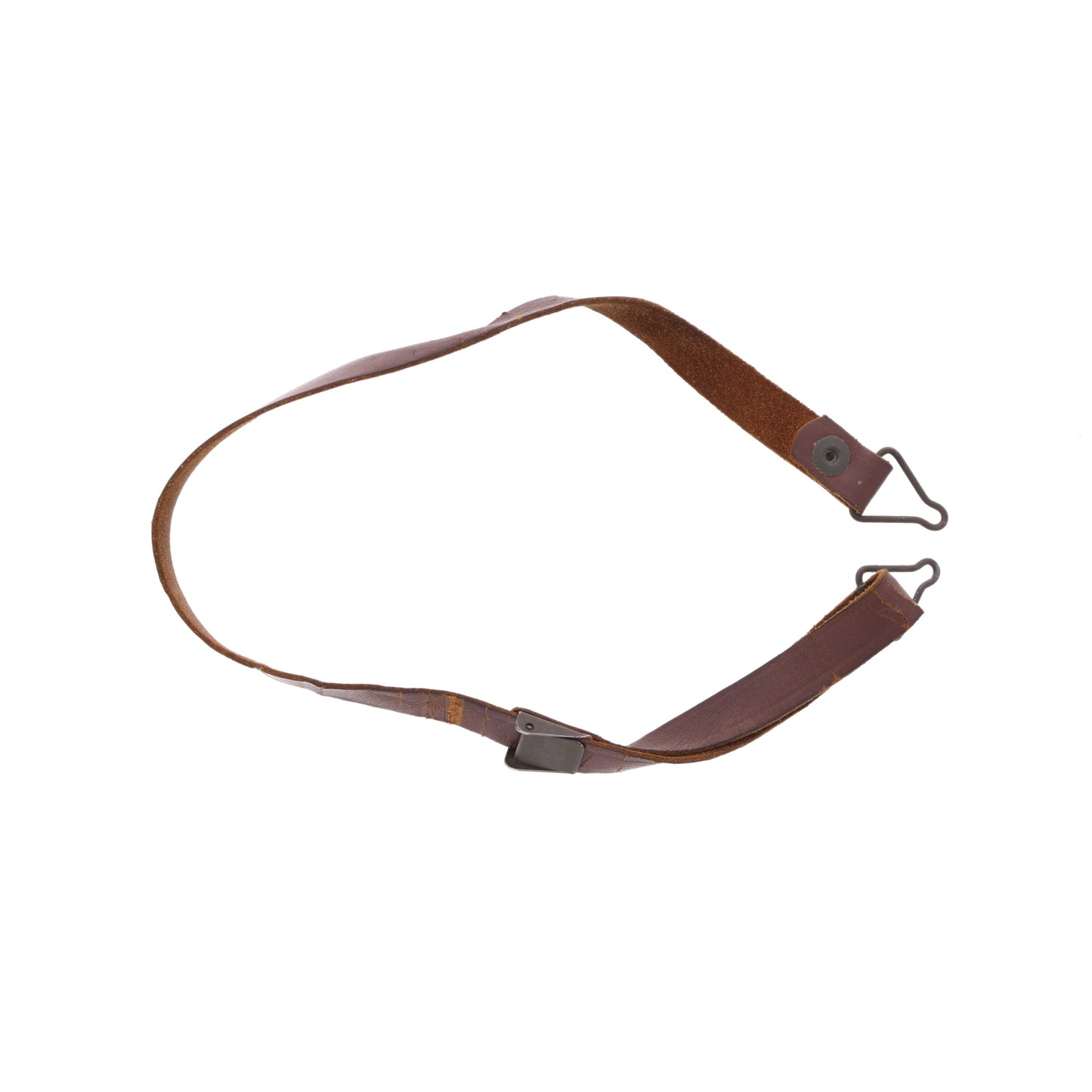 WWII U.S. M-1 Helmet Liner Leather Chinstrap with Green Buckle