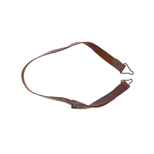 WWII U.S. M-1 Helmet Liner Leather Chinstrap with Green Buckle