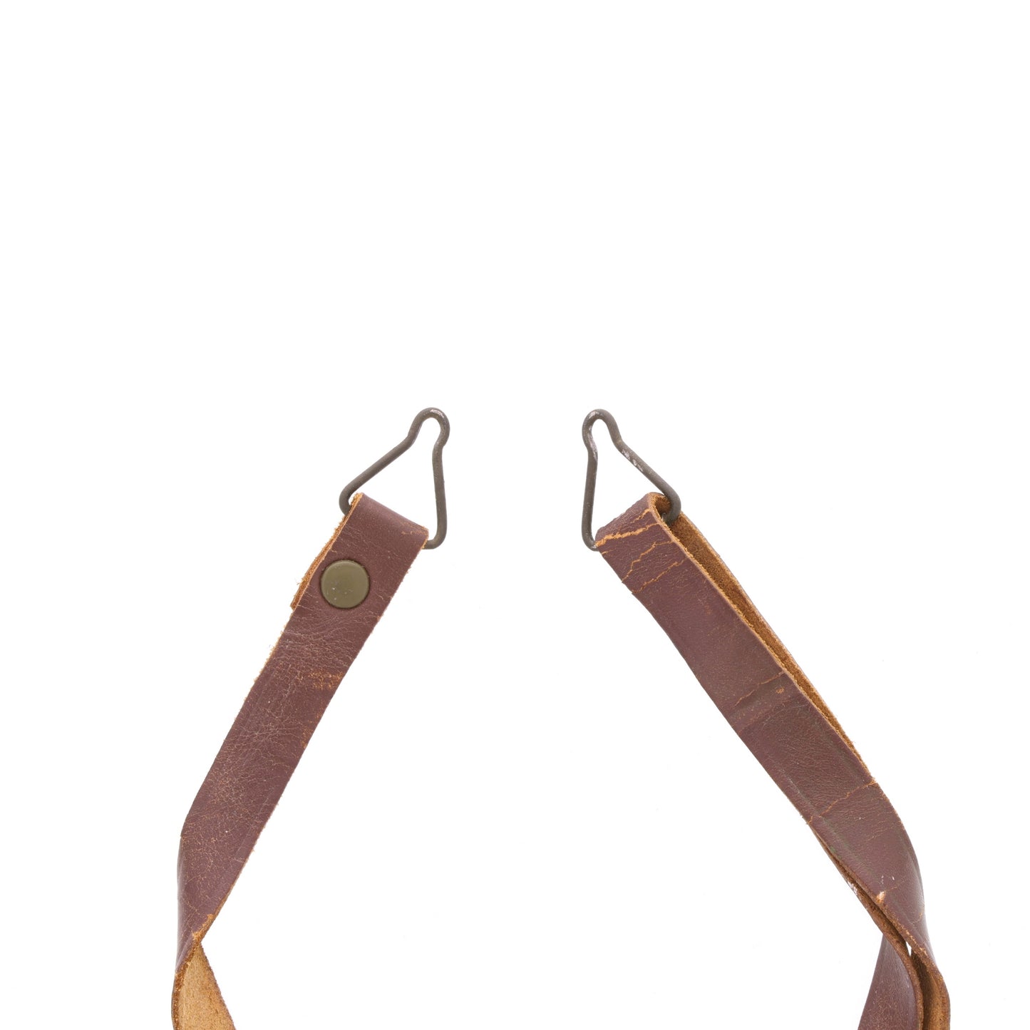 WWII U.S. M-1 Helmet Liner Leather Chinstrap with Green Buckle