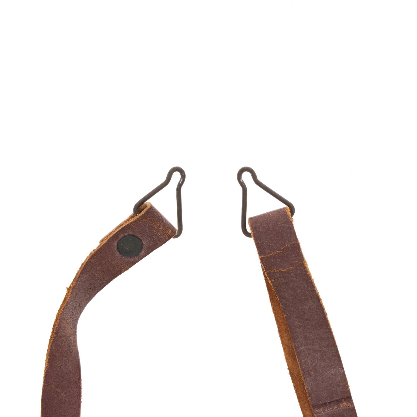 WWII U.S. M-1 Helmet Liner Leather Chinstrap with Green Buckle