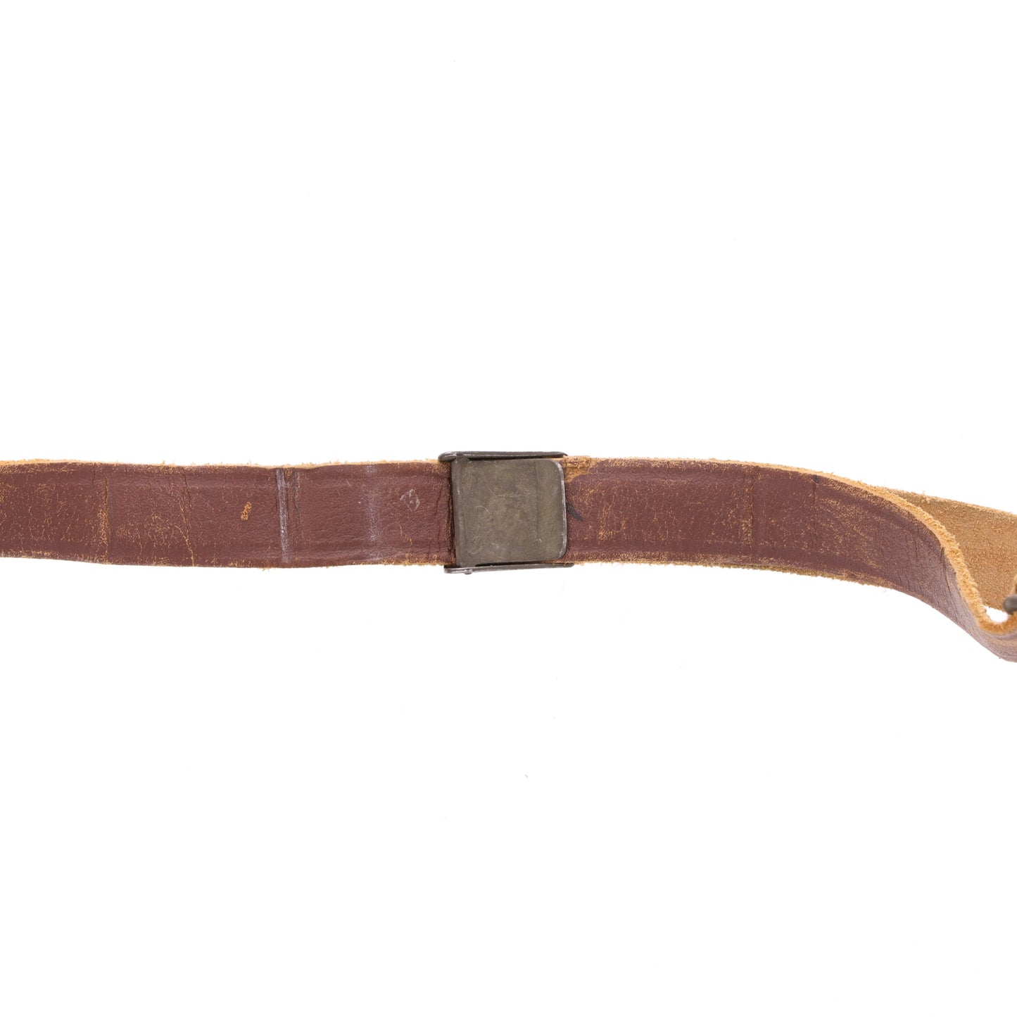 WWII U.S. M-1 Helmet Liner Leather Chinstrap with Green Buckle