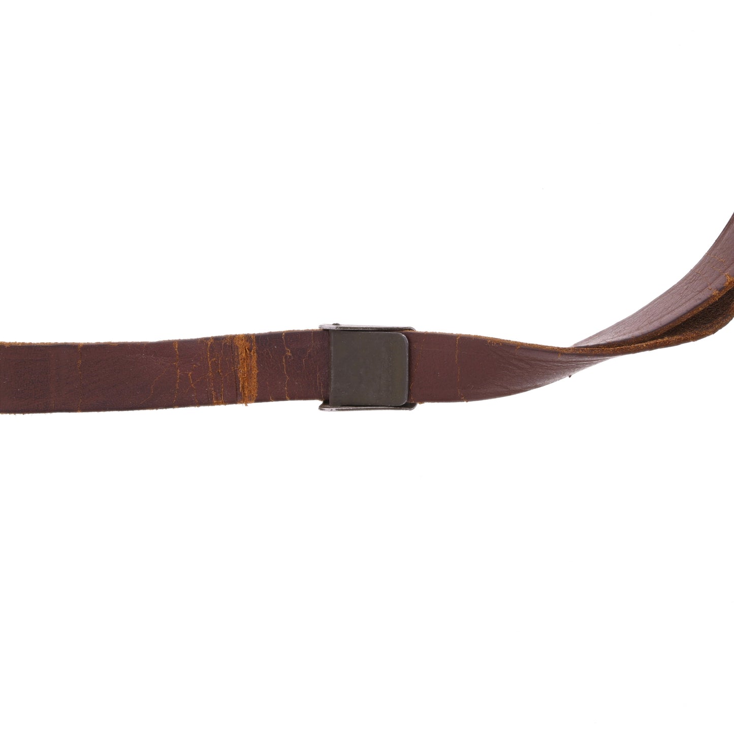 WWII U.S. M-1 Helmet Liner Leather Chinstrap with Green Buckle