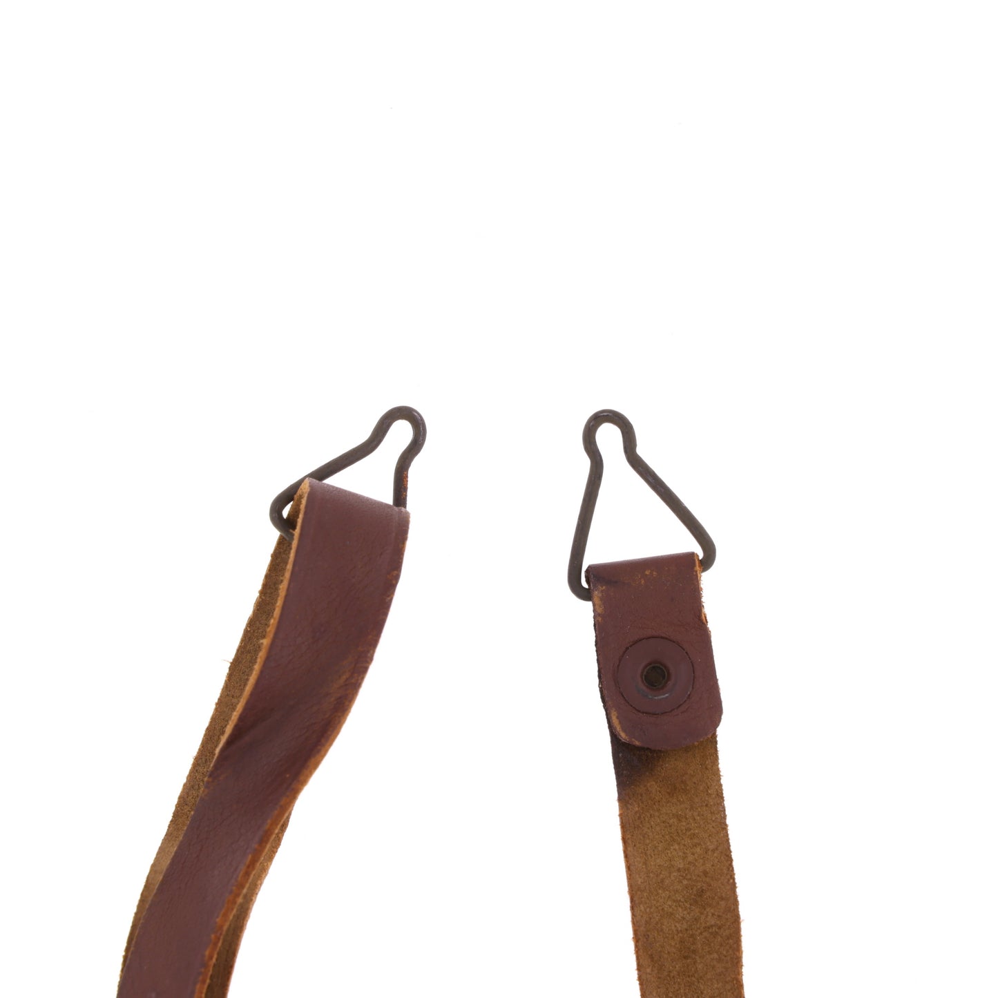 WWII U.S. M-1 Helmet Liner Leather Chinstrap with Green Buckle