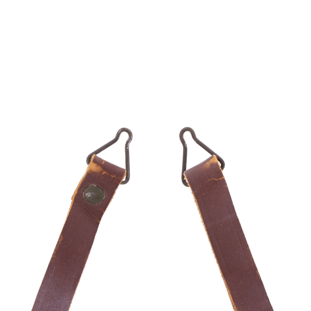 WWII U.S. M-1 Helmet Liner Leather Chinstrap with Green Buckle