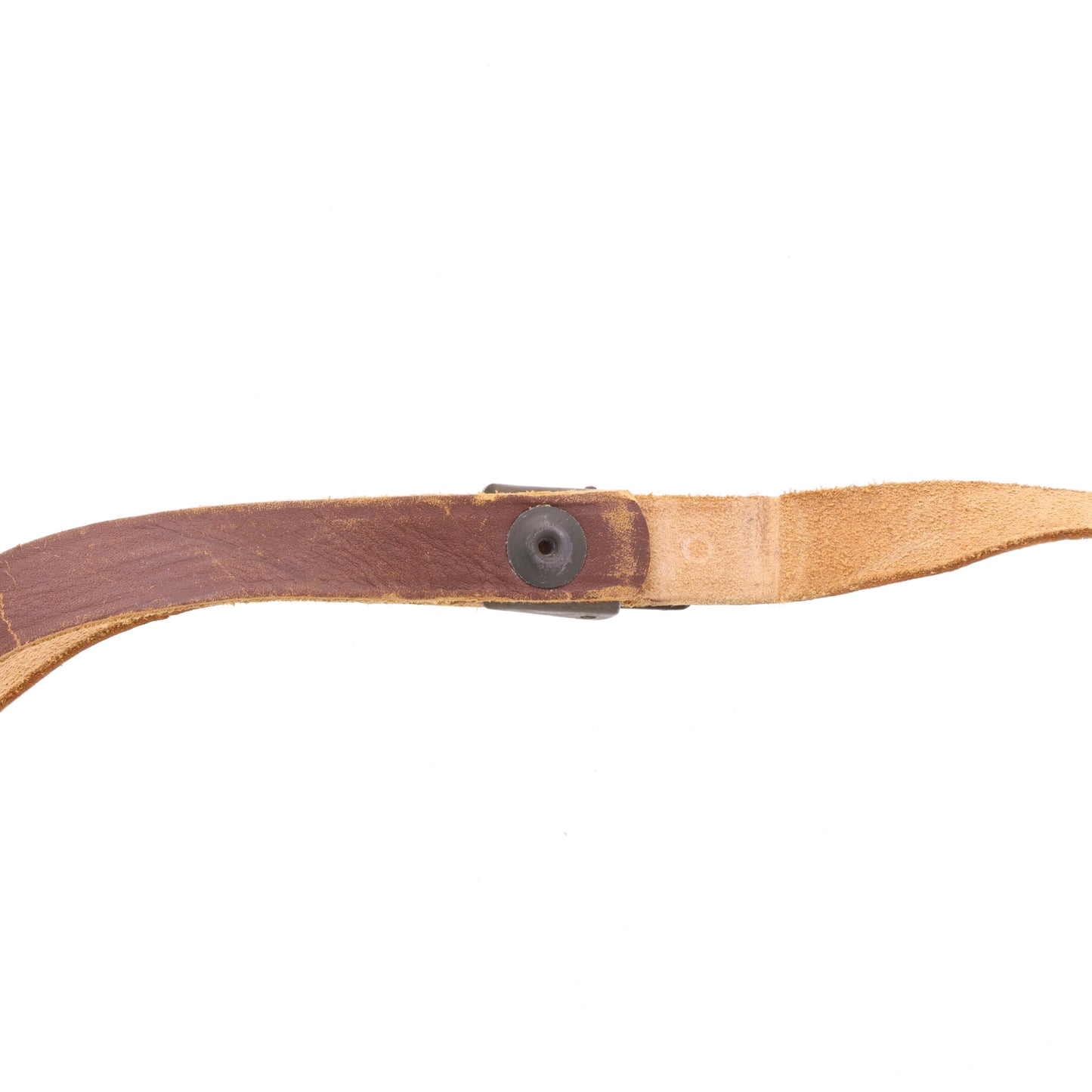 WWII U.S. M-1 Helmet Liner Leather Chinstrap with Green Buckle
