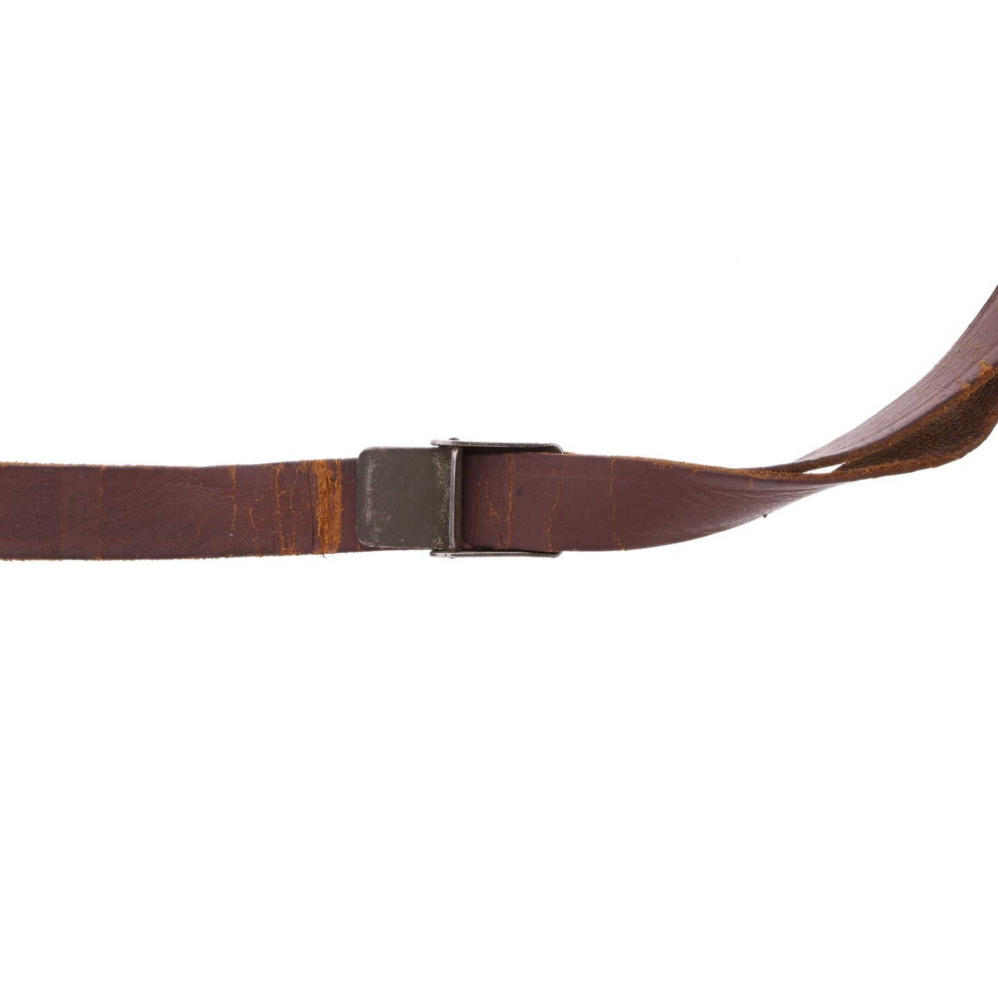 WWII U.S. M-1 Helmet Liner Leather Chinstrap with Green Buckle