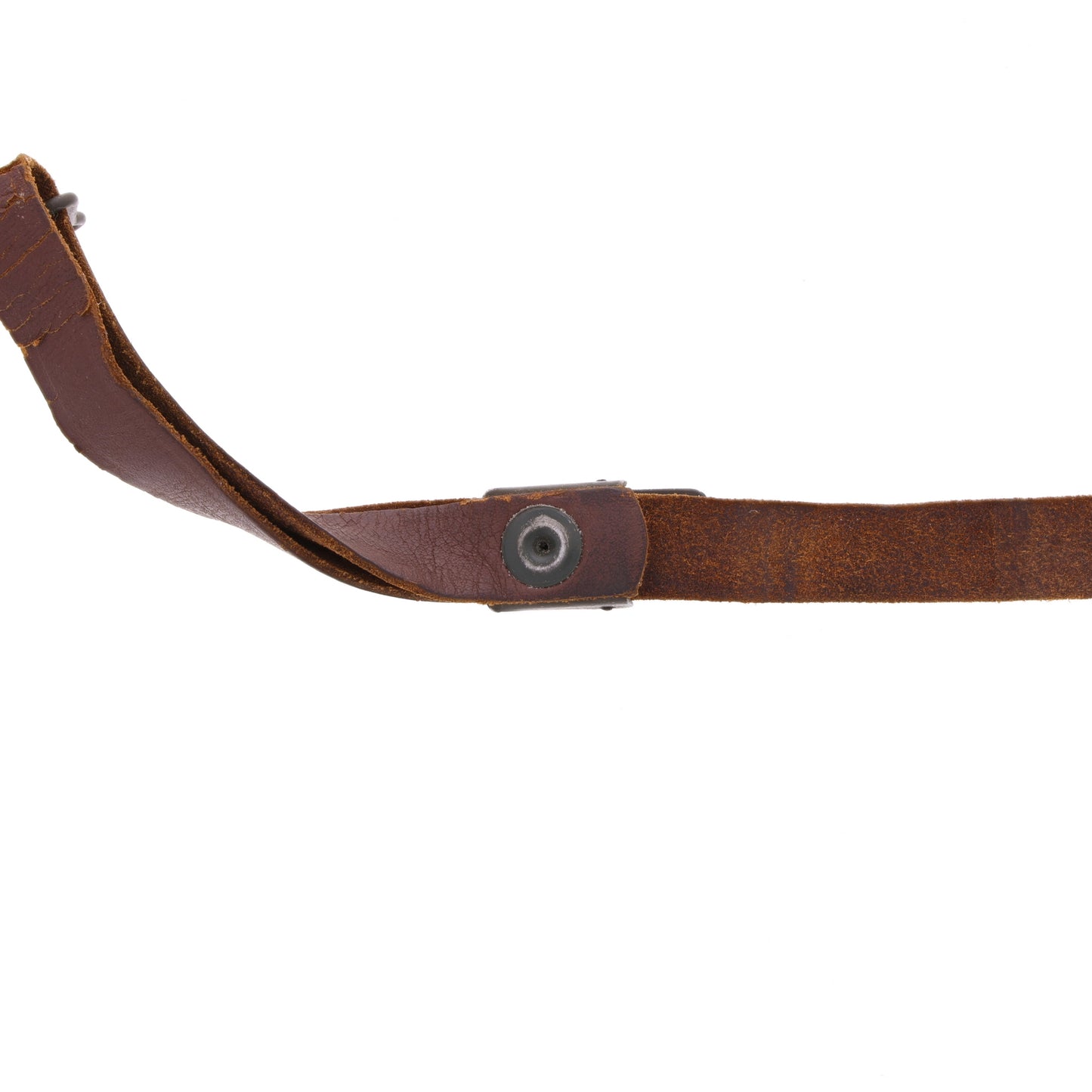 WWII U.S. M-1 Helmet Liner Leather Chinstrap with Green Buckle