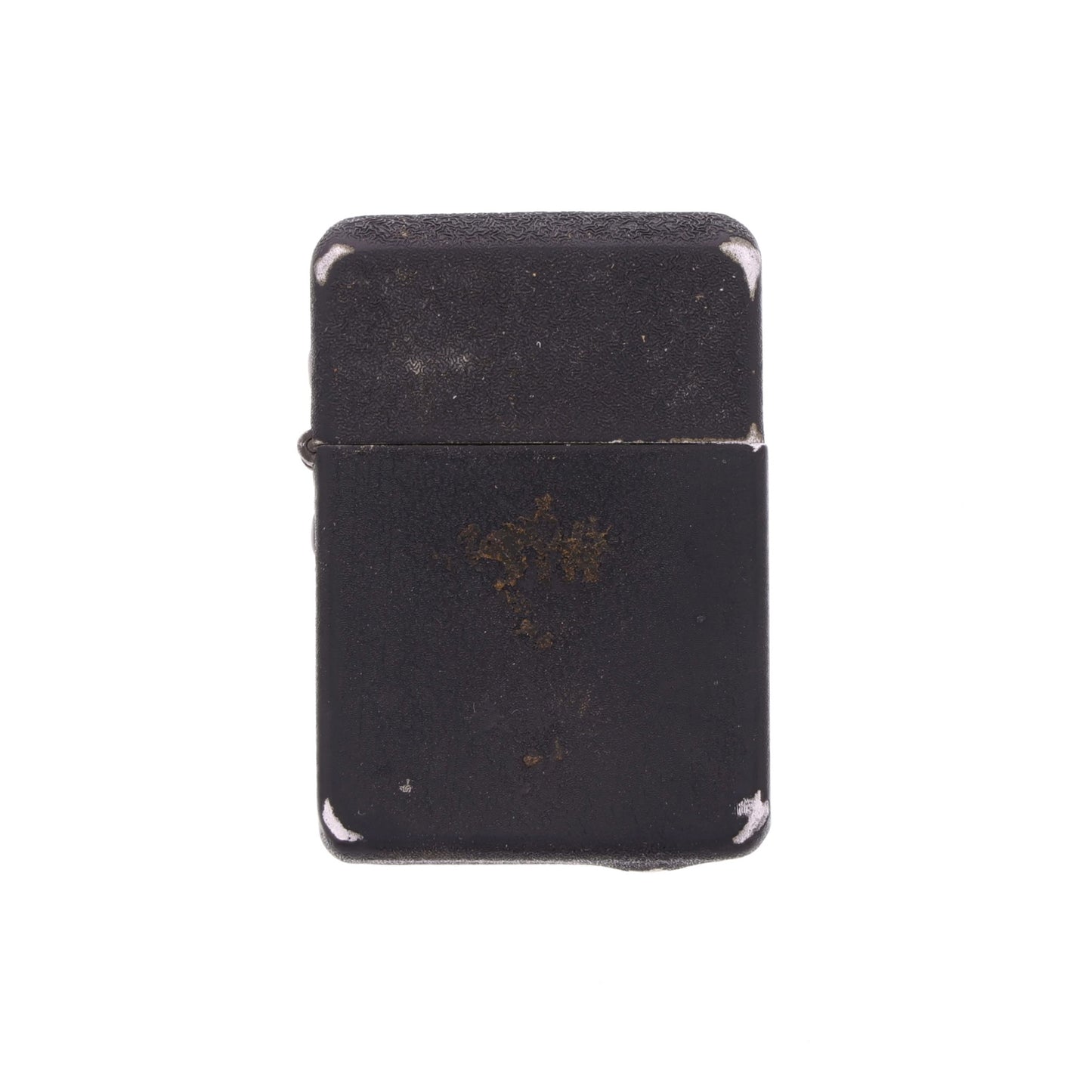 WWII U.S. Matawan "Wind-Master" Lighter with Black Crackle Finish & Sterling Silver Capt.'s Rank Pin Identified to Capt. Marcella V. Brandyberry