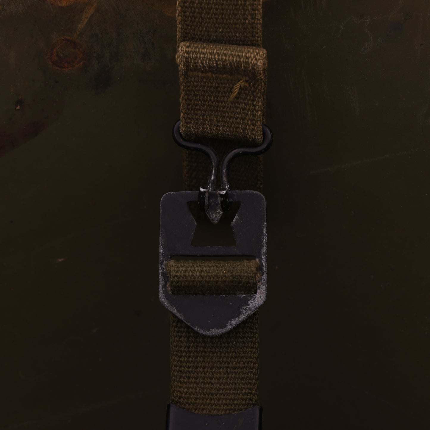 WWII U.S. Schlueter Rear Seam Swivel Loop M-1 Helmet Shell (1944)