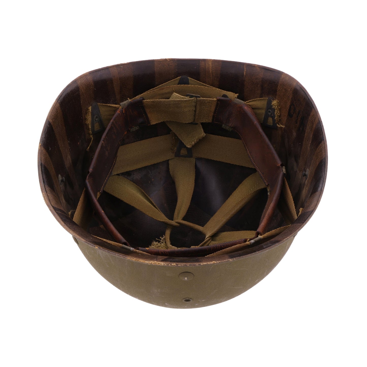WWII U.S. Seaman Paper Co. M-1 Helmet Liner with Headband & Neckband (1944-45)
