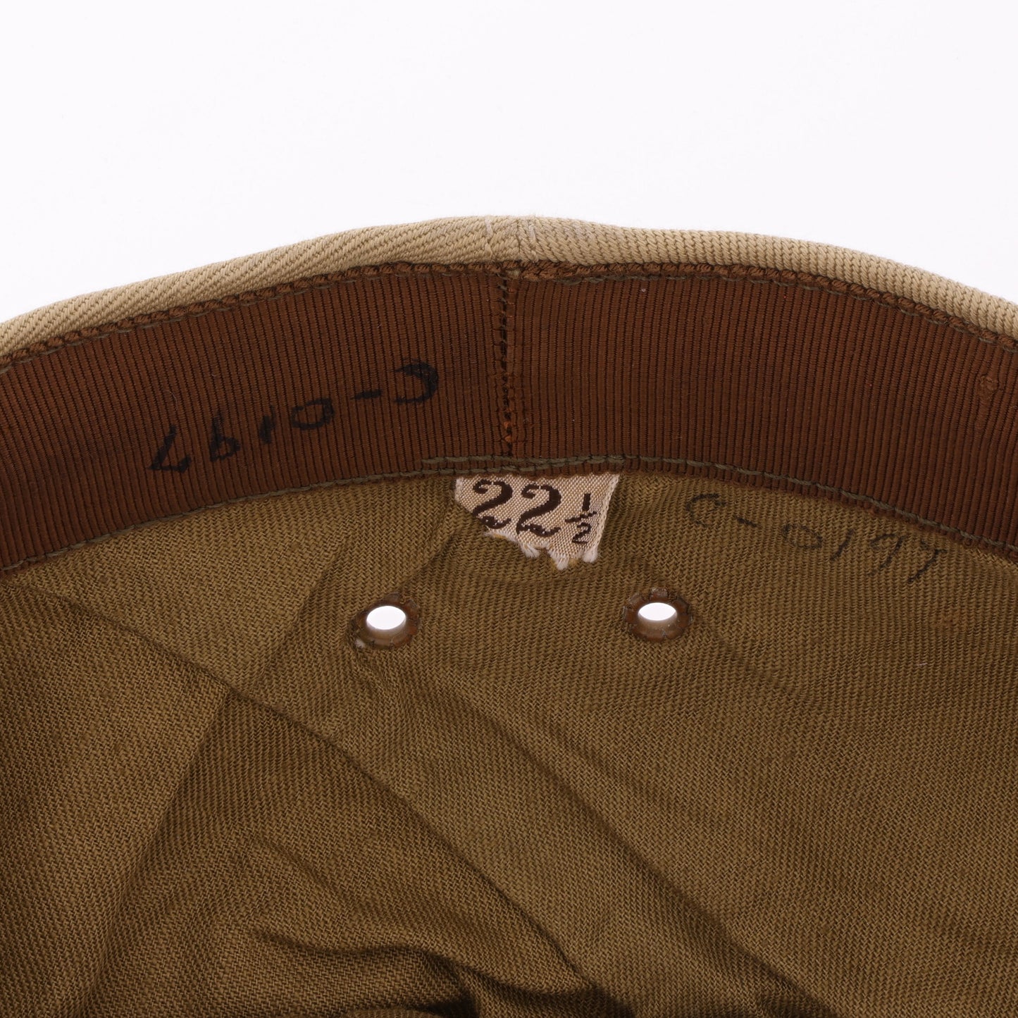 WWII U.S. Women's Army Corps (WAC) Enlisted Woman's Khaki Hobby Hat Marked with Laundry Number (Size 22 1/2)