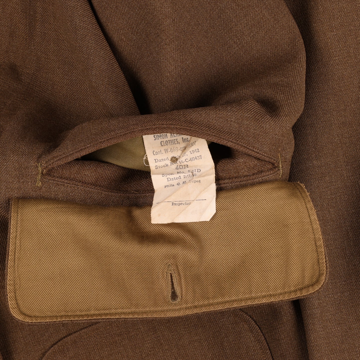 WWII USAAF Staff Sergeant's Wool Service Jacket by Simon Ackerman Clothes, Inc. Size 40R (1942)