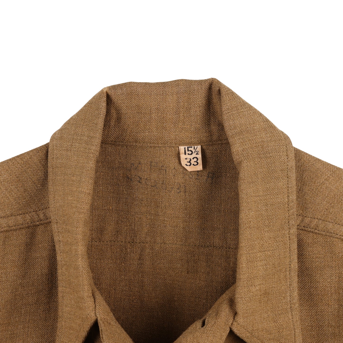 WWII USAAF Mechanic Specialist's M37 Wool Service Shirt with Gas Flap Named to "M. Prosser" (Size 15 1/2 x 33)