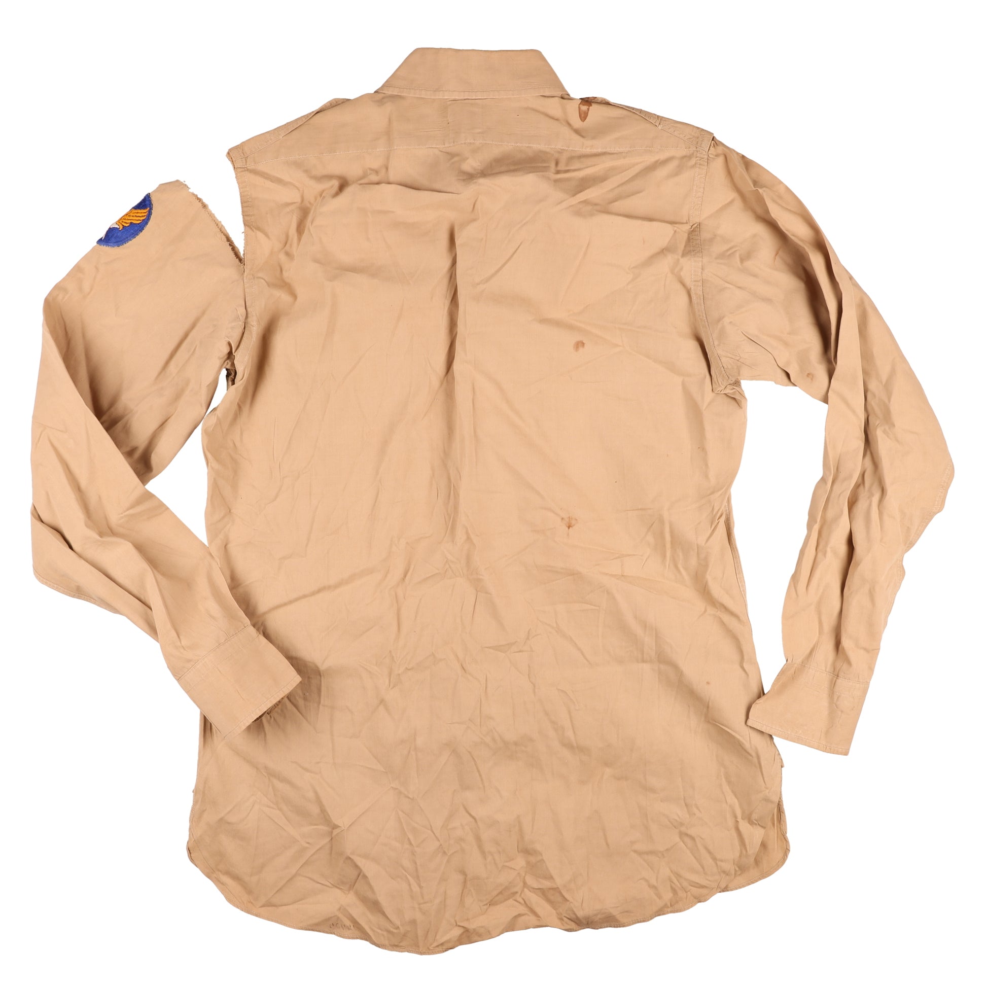 WWII USAAF Officer's Khaki Cotton Service Shirt Identified to Lt. Vincent J. Eichenseer