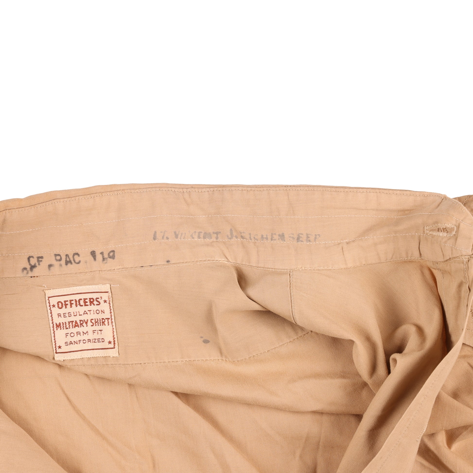 WWII USAAF Officer's Khaki Cotton Service Shirt Identified to Lt. Vincent J. Eichenseer