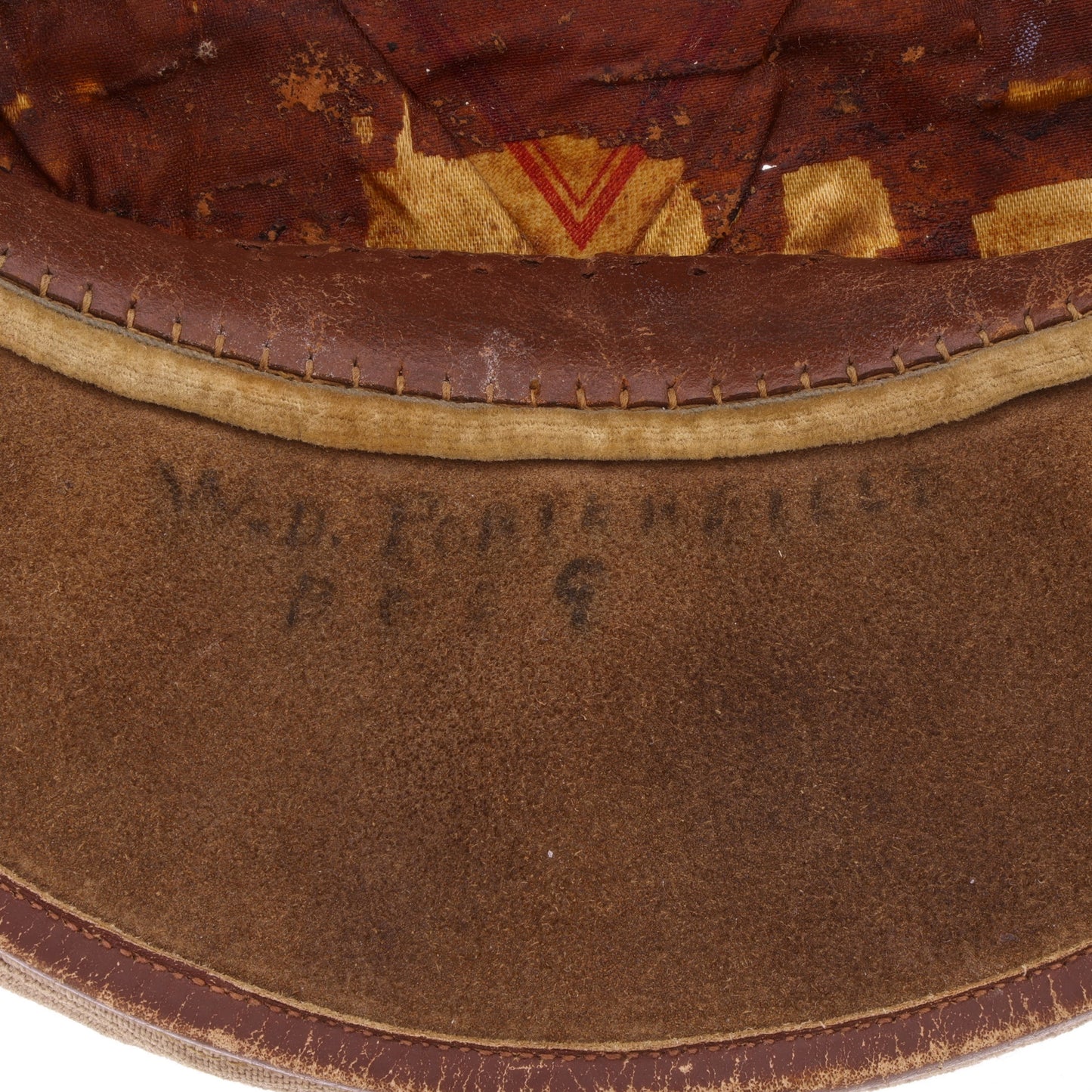WWII USAAF Officer's Khaki "Flighter" Crusher Cap by Bancroft Cap Co. Identified to Lt. William D. Porterfield (Size 6 1/2)