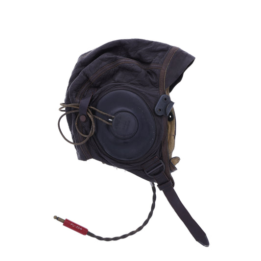 WWII USAAF Type A-11 Leather Flying Helmet by J. G. Menihan Corporation with ANB-H-1 Radio Receivers (Size Medium)