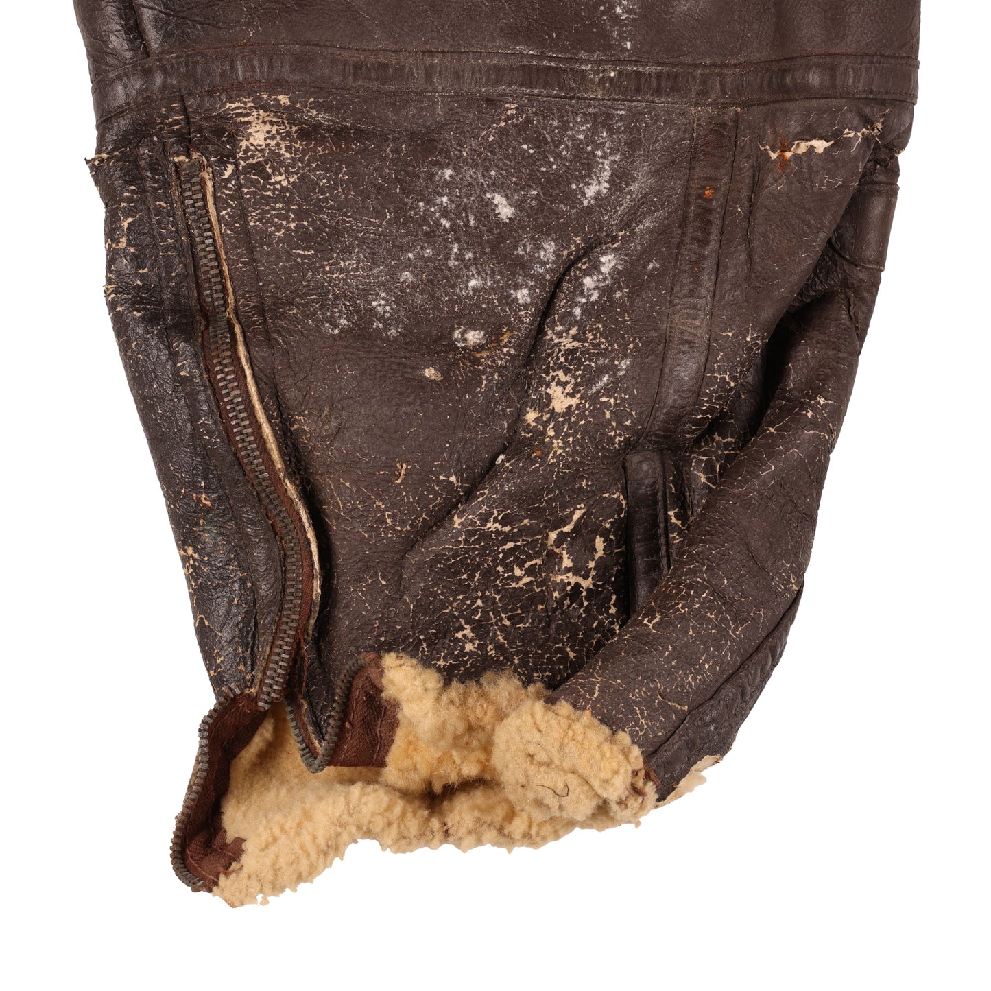 WWII USAAF Type B-1 Sheepskin Flying Trousers with Suspenders by S.H. Knopf Mfg. Co. (Size Small)