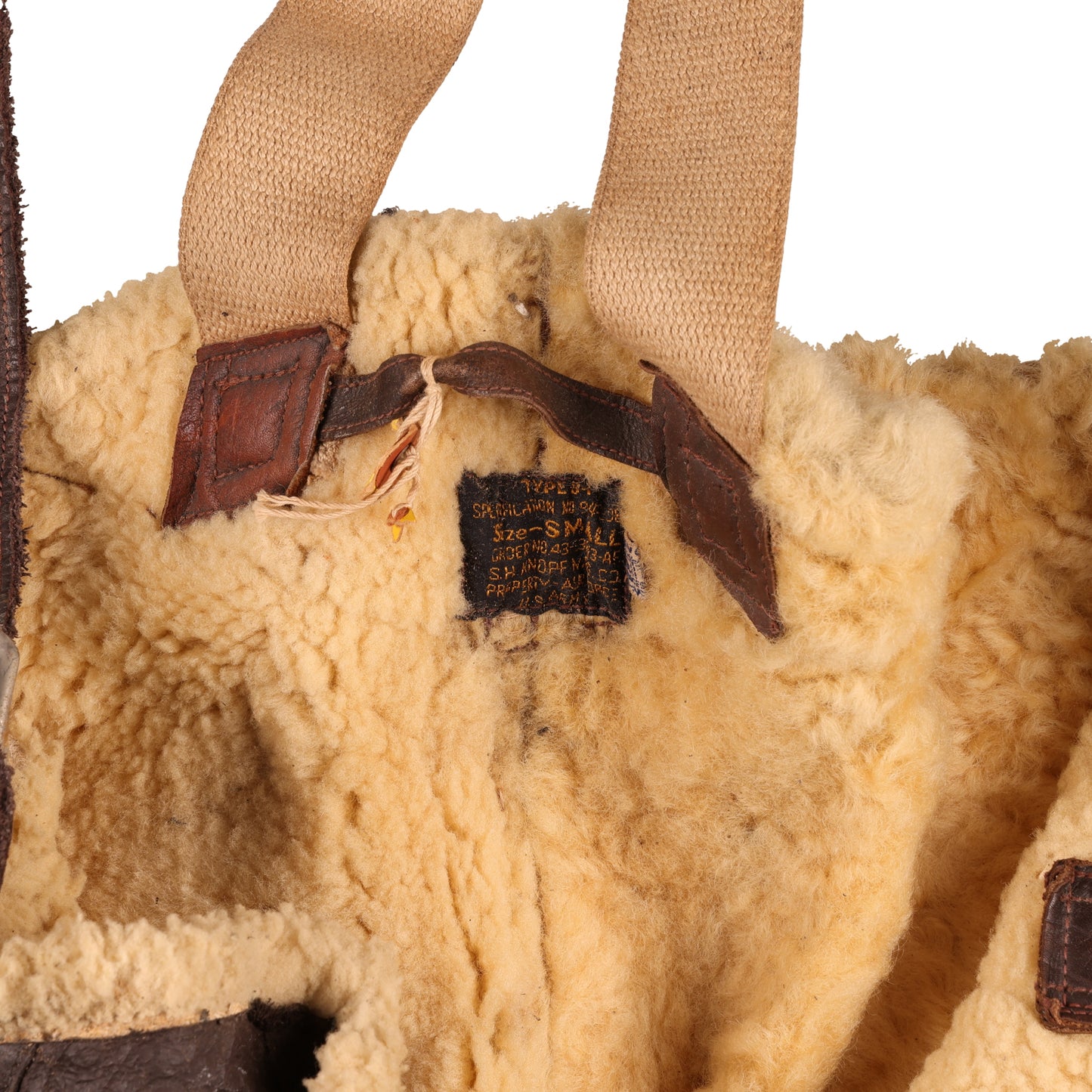 WWII USAAF Type B-1 Sheepskin Flying Trousers with Suspenders by S.H. Knopf Mfg. Co. (Size Small)