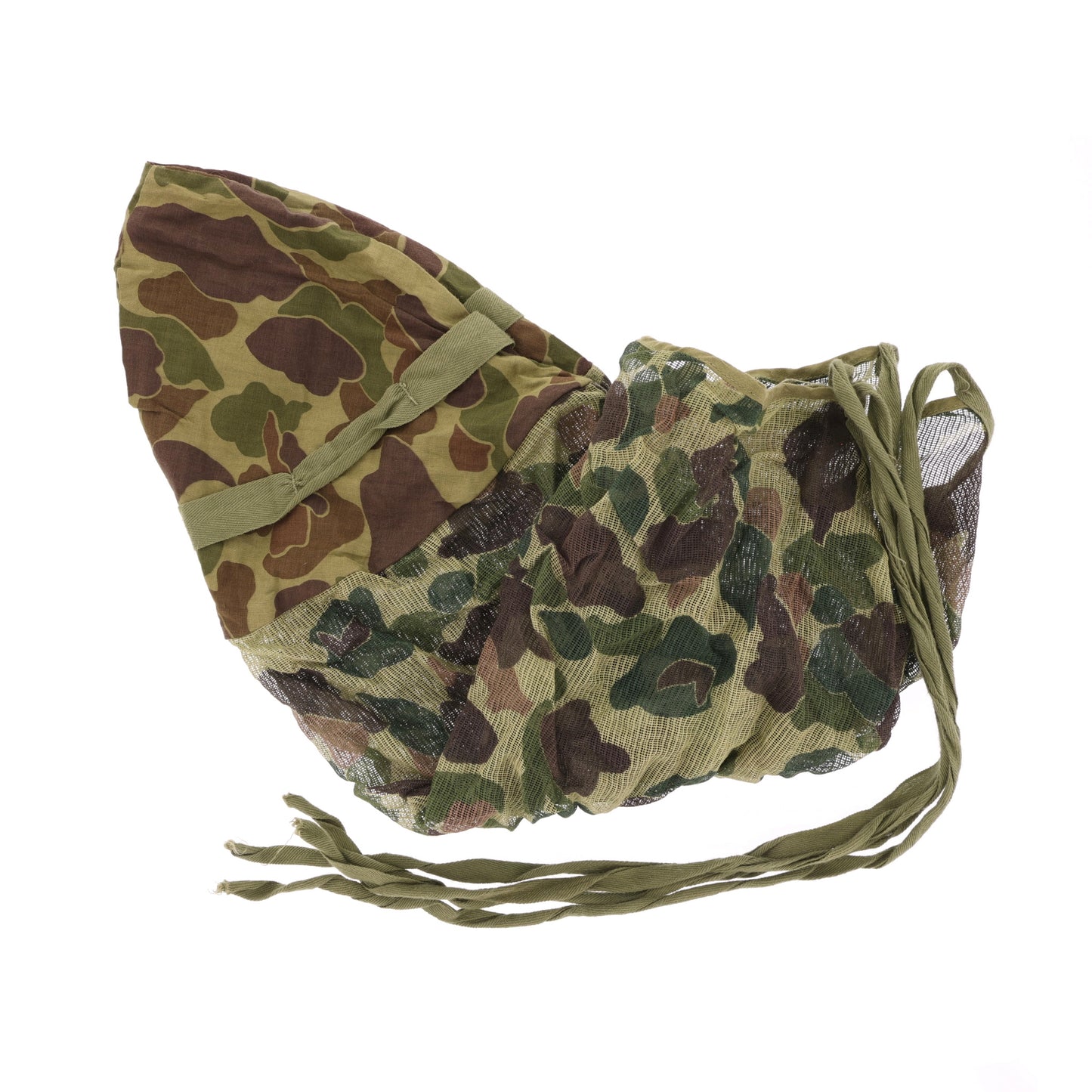 WWII USMC Camouflage Mosquito Net M-1 Helmet Cover (Type B)