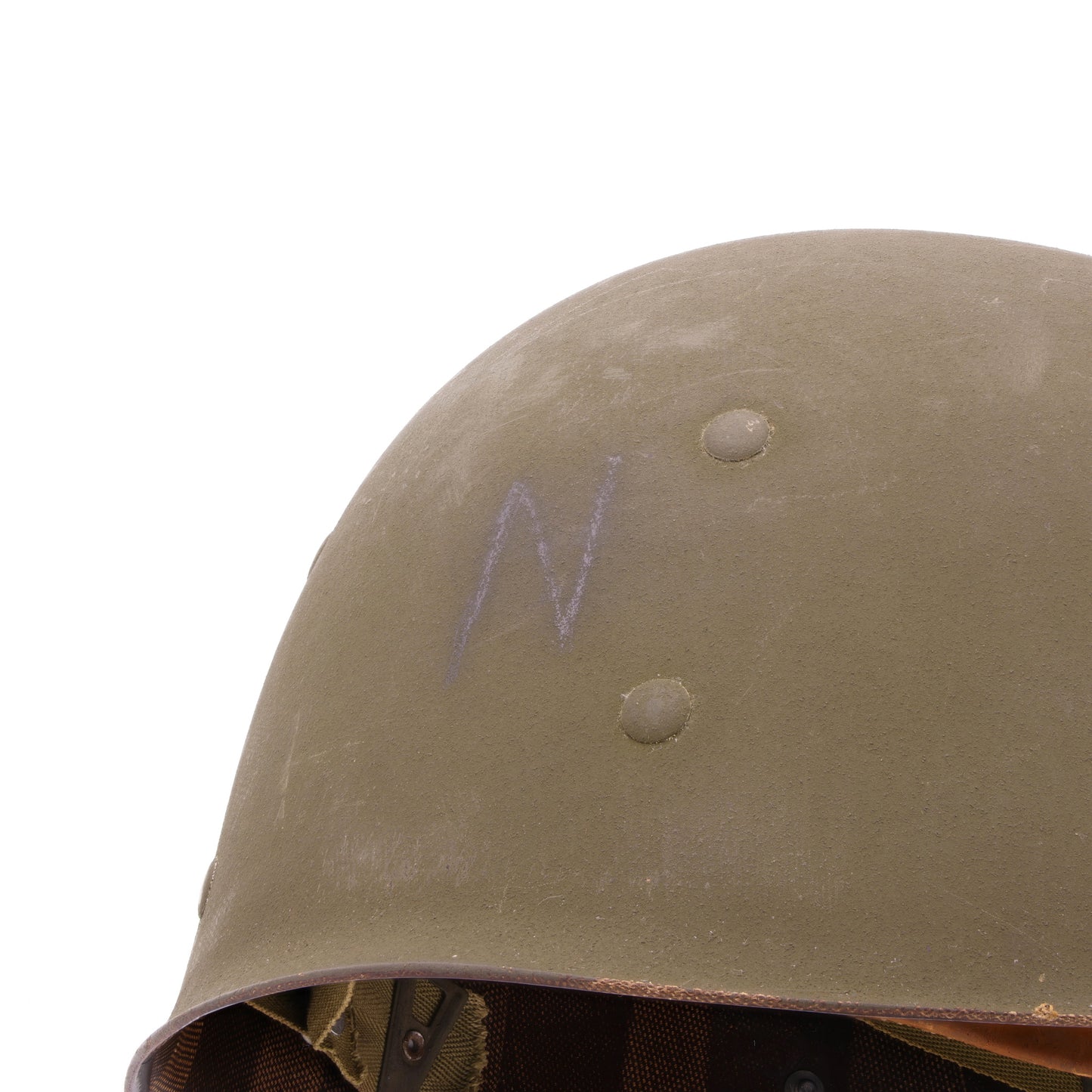 WWII USMC McCord Fixed Loop M-1 Helmet & Westinghouse Liner Set with Camouflage Cover Identified to PFC Bailey C. Naber