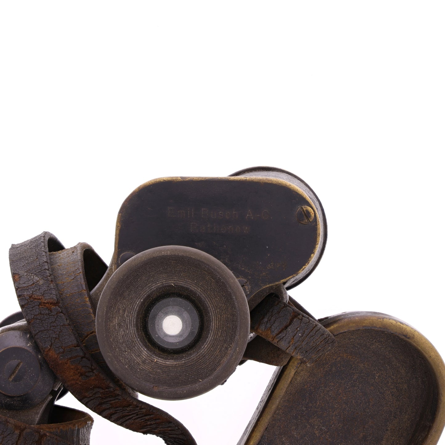 WWI Imperial German Army Dienstglas Binoculars by Emil Busch A.-G. with Lens Cover & Strap (Unit Identified)