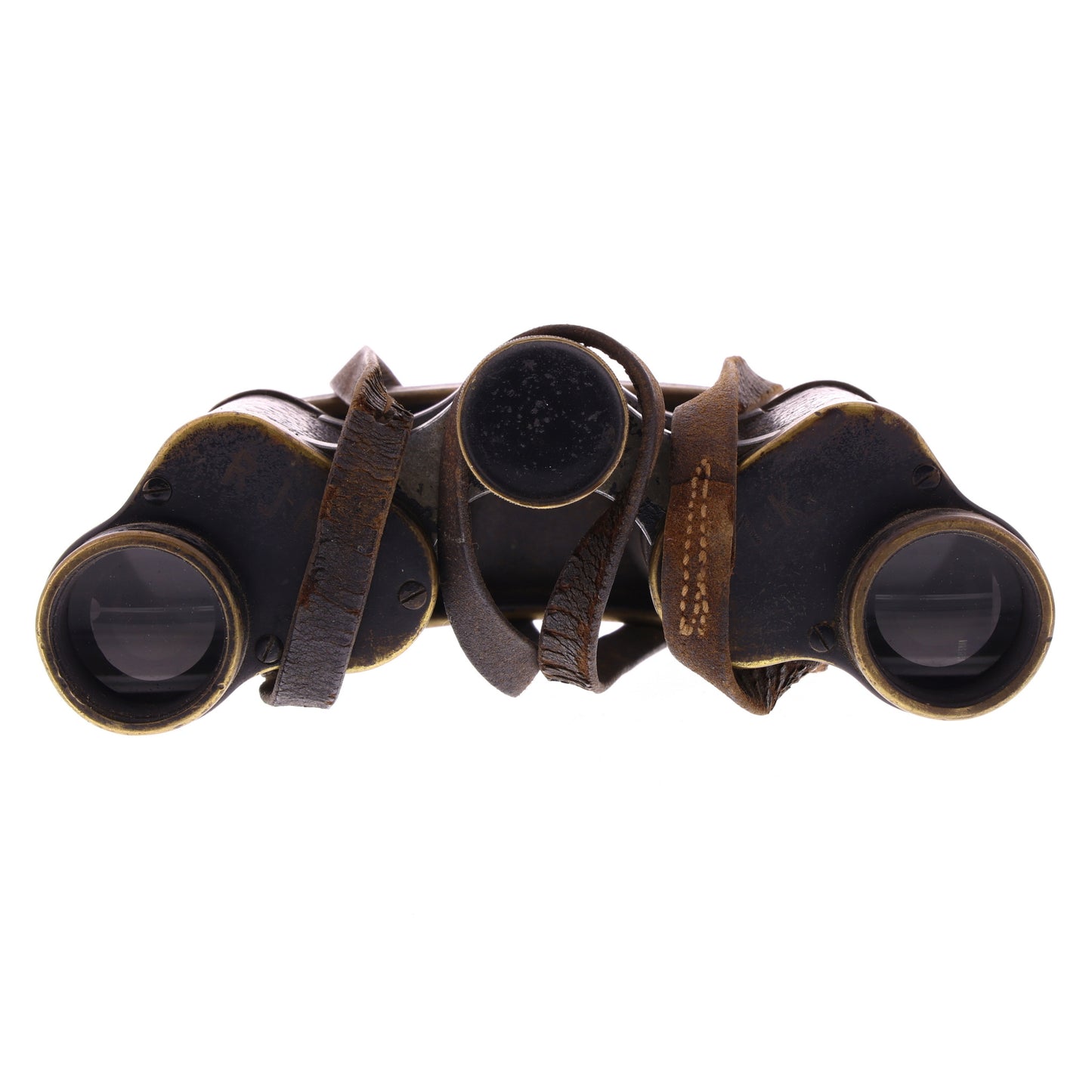 WWI Imperial German Army Dienstglas Binoculars by Emil Busch A.-G. with Lens Cover & Strap (Unit Identified)