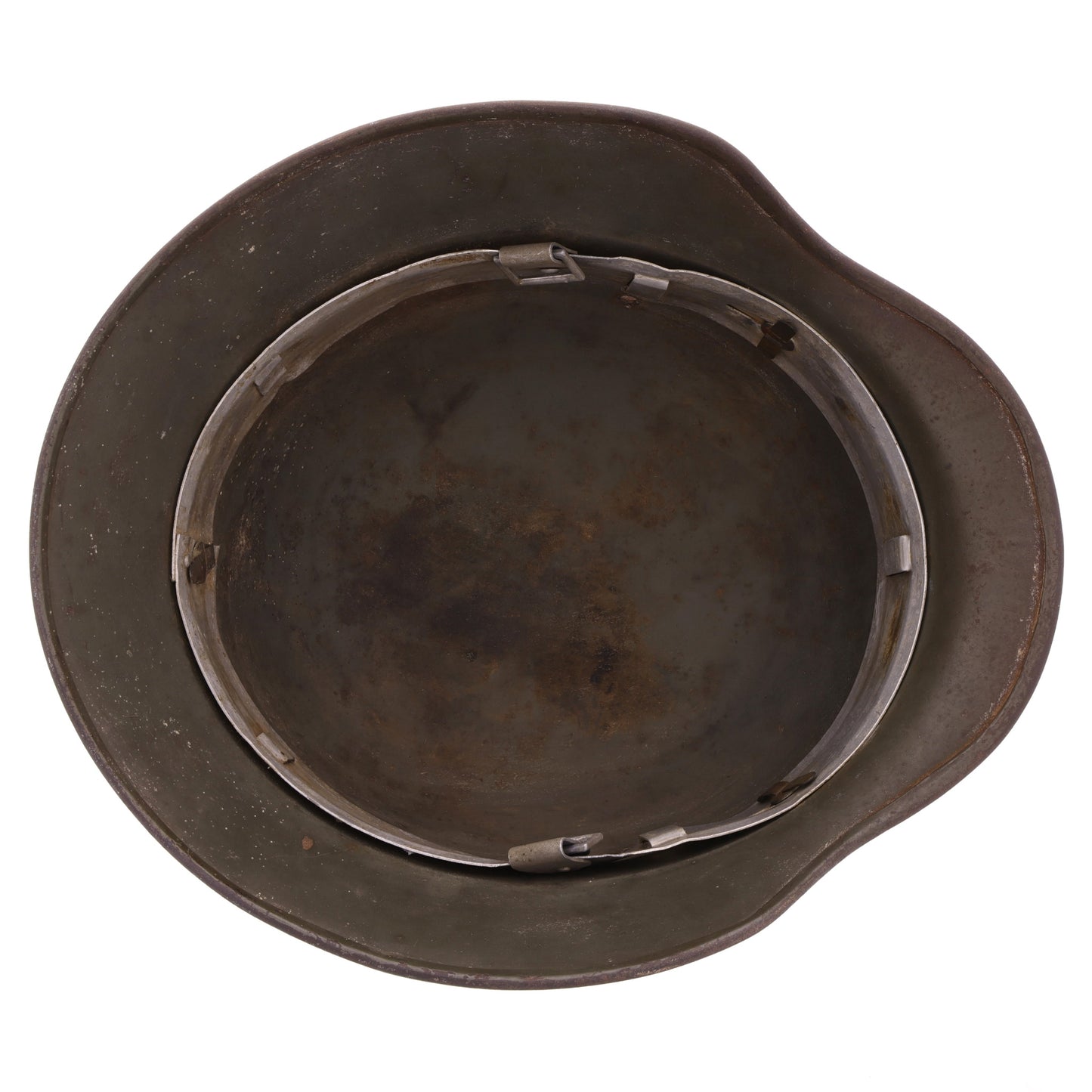 Pre-WWII German M35 Ex-Double Decal Polizei Helmet Shell with Liner Band & Split Pins (Q62)
