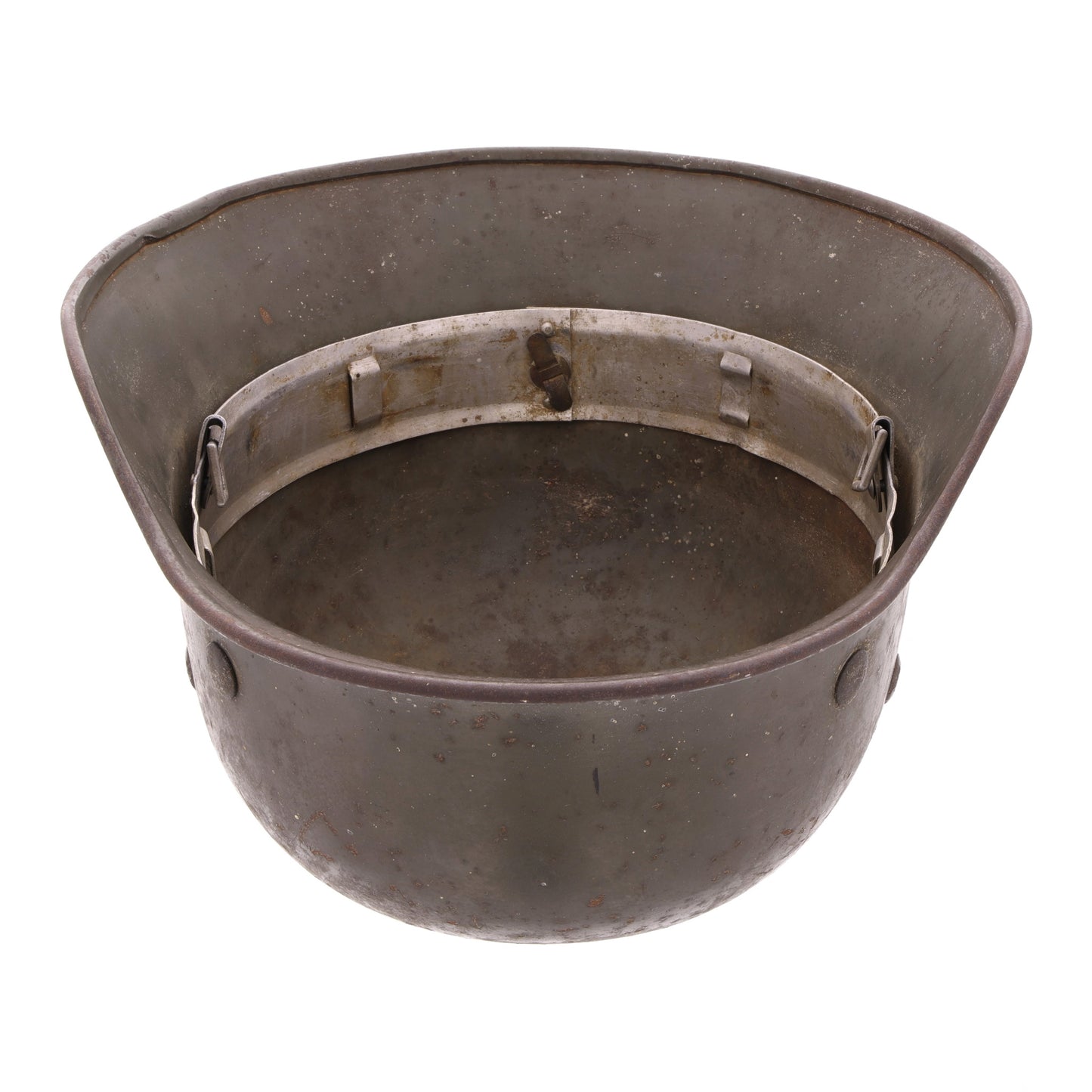 Pre-WWII German M35 Ex-Double Decal Polizei Helmet Shell with Liner Band & Split Pins (Q62)