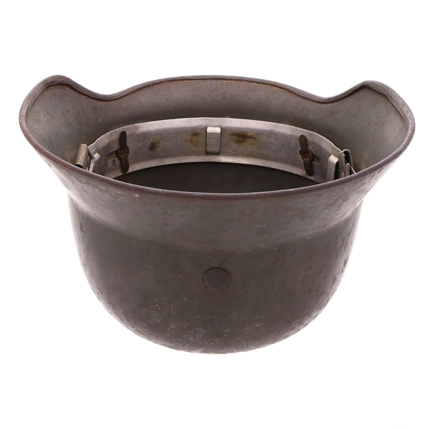 Pre-WWII German M35 Ex-Double Decal Polizei Helmet Shell with Liner Band & Split Pins (Q62)