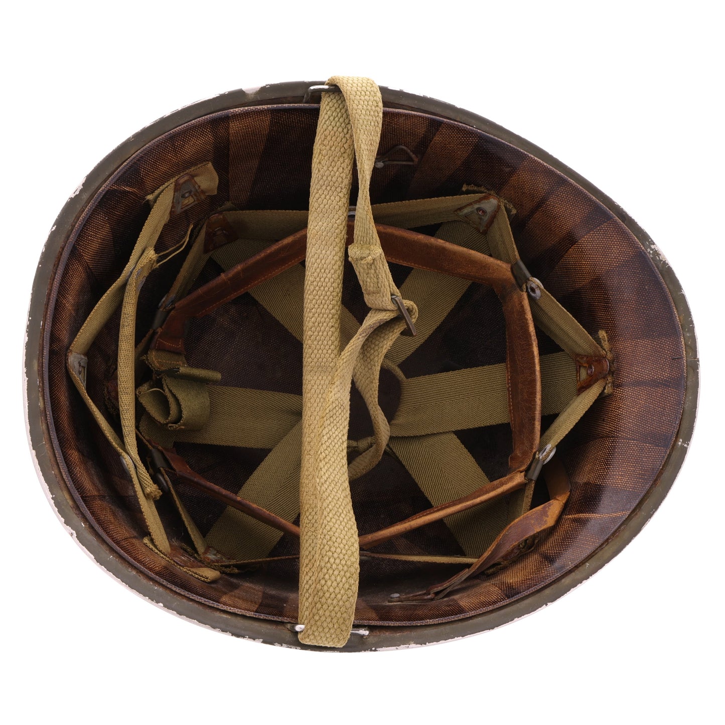 WWII U.S. McCord Fixed Loop M-1 Helmet & Inland Liner Set with Field-Improvised Chinstrap (1942-43)