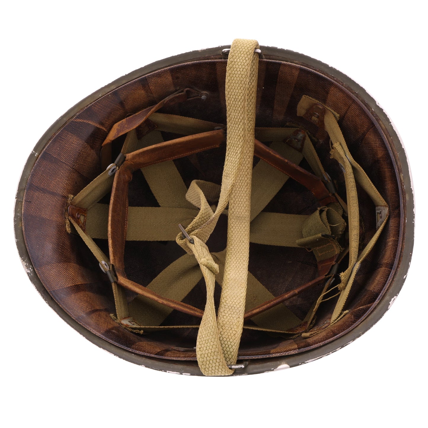 WWII U.S. McCord Fixed Loop M-1 Helmet & Inland Liner Set with Field-Improvised Chinstrap (1942-43)