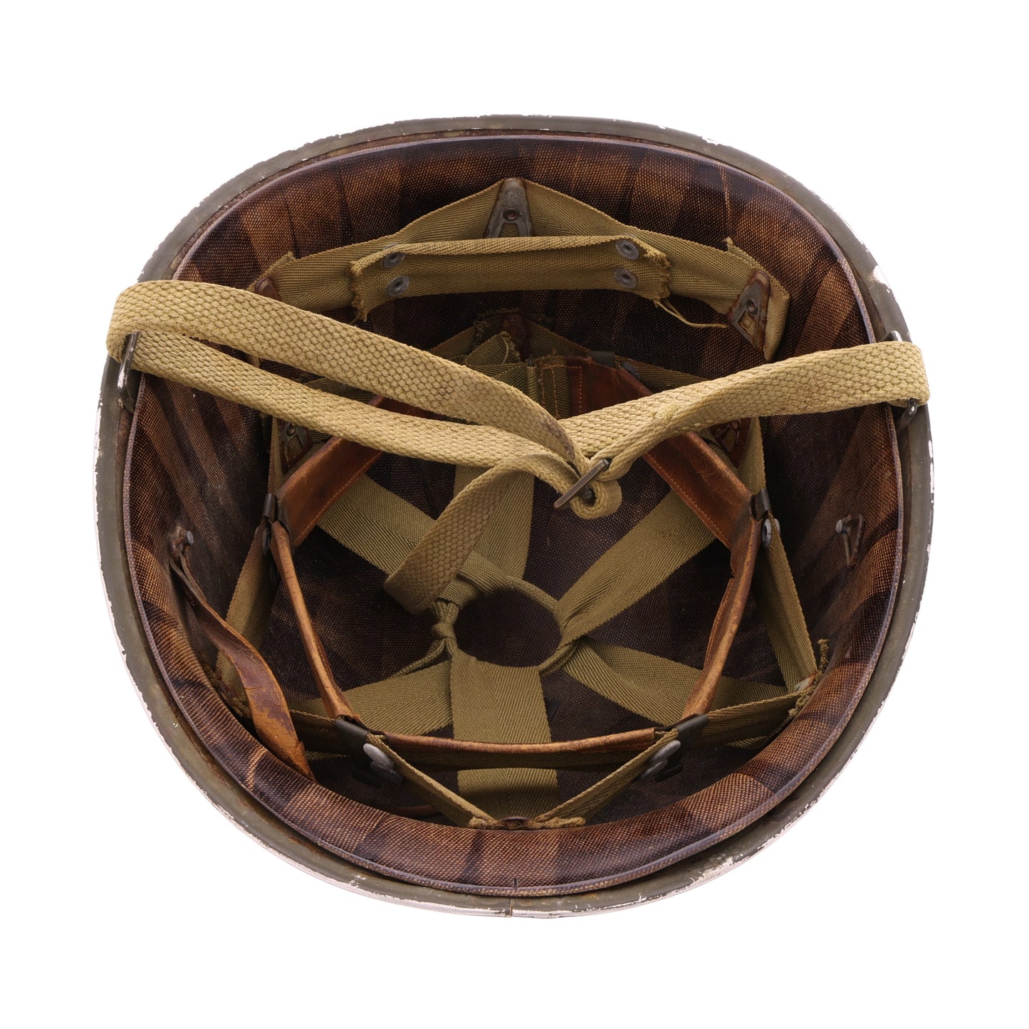 WWII U.S. McCord Fixed Loop M-1 Helmet & Inland Liner Set with Field-Improvised Chinstrap (1942-43)