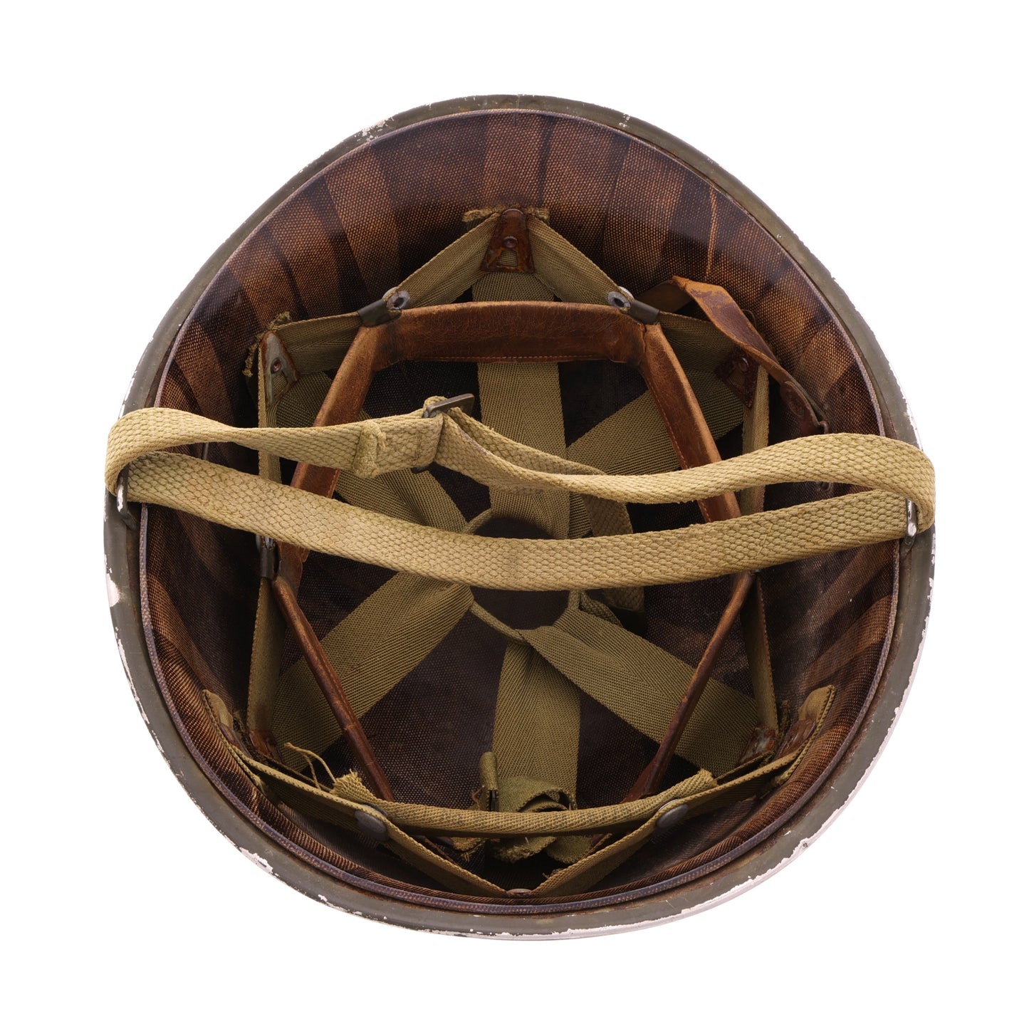 WWII U.S. McCord Fixed Loop M-1 Helmet & Inland Liner Set with Field-Improvised Chinstrap (1942-43)