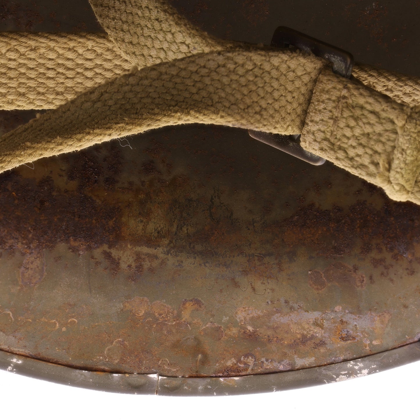 WWII U.S. McCord Fixed Loop M-1 Helmet & Inland Liner Set with Field-Improvised Chinstrap (1942-43)