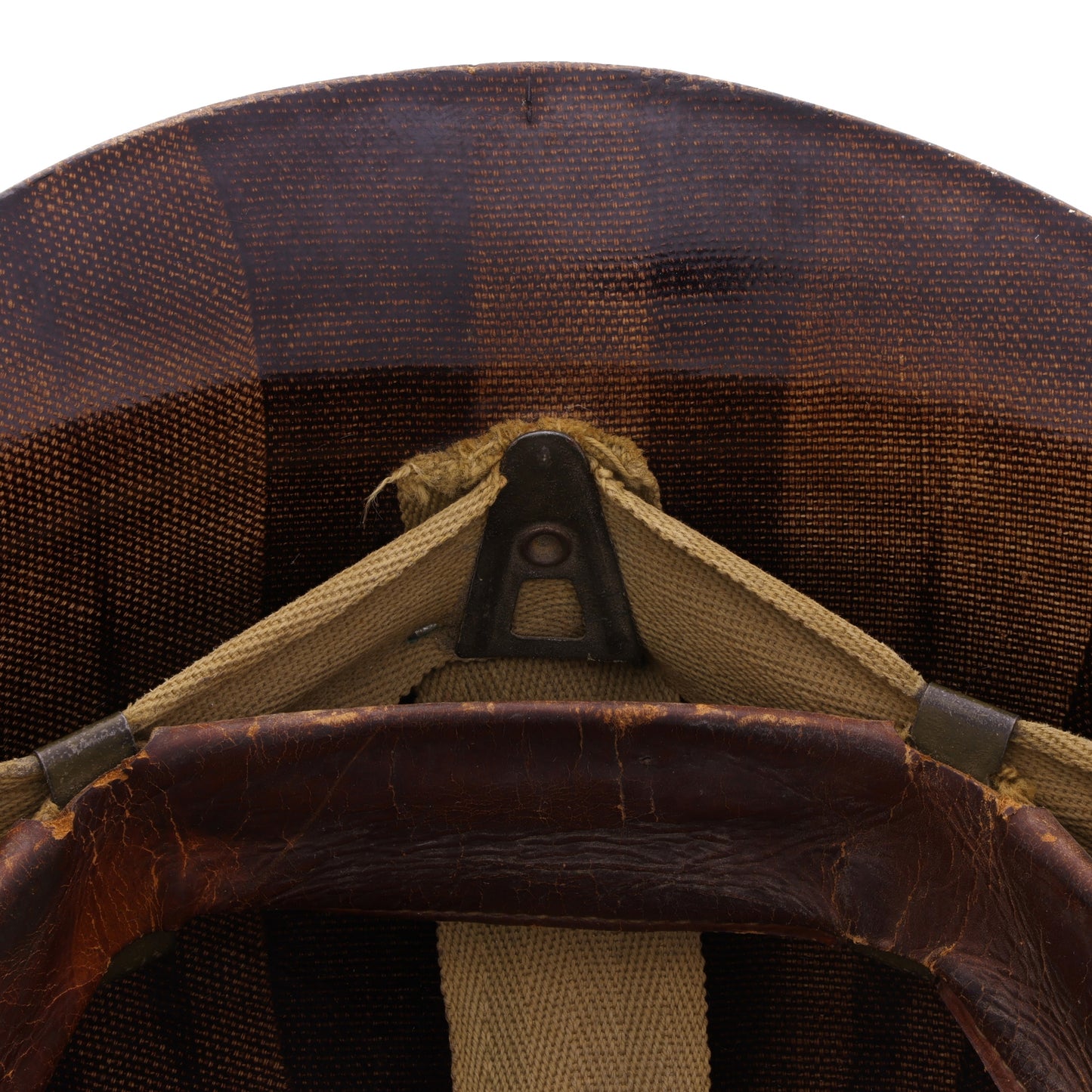 WWII U.S. Inland/Firestone M-1 Helmet Liner with Headband & Sterling Silver Capt.'s Rank Pin (1943-44)