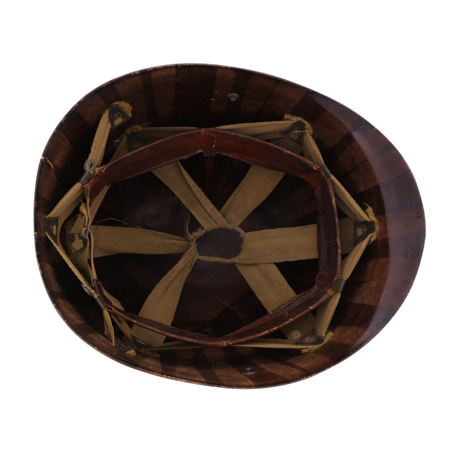 WWII U.S. Inland/Firestone M-1 Helmet Liner with Headband & Sterling Silver Capt.'s Rank Pin (1943-44)